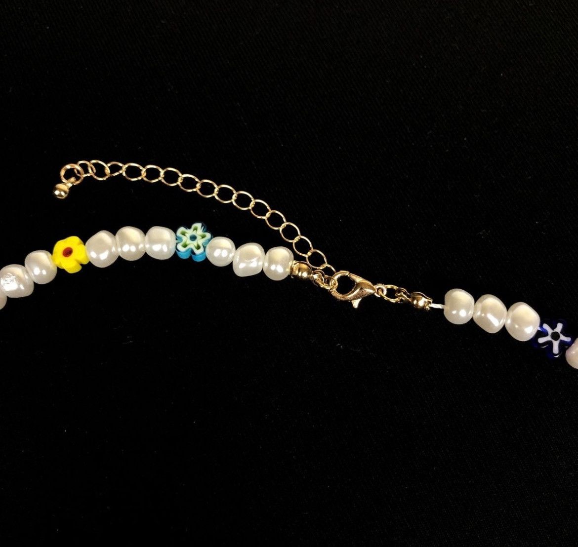 Jewelry Pearl Choker Flower Necklace Y2K Fashion Size ONE SIZE - 4 Thumbnail