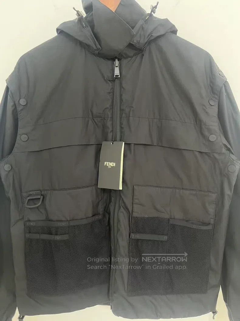 Fendi Fendi Black Lined Full-Print Logo Hooded Jacket Size US S / EU 44-46 / 1 - 2 Thumbnail