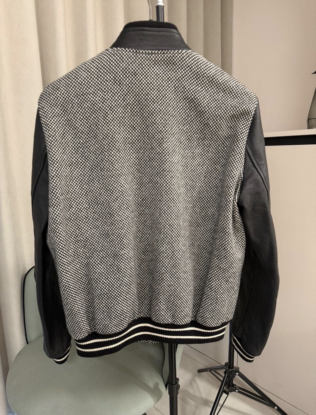 Saint Laurent Paris Saint Laurent Paris FW18 Checkered Leather Sleeve Teddy Size US S / EU 44-46 / 1 - 2 Thumbnail