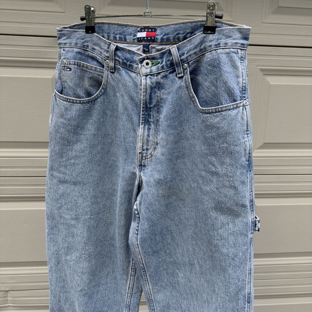Vintage Tommy Jeans Thrashed Faded Distressed Work Jeans ERD Grunge Size US 31 - 4 Thumbnail