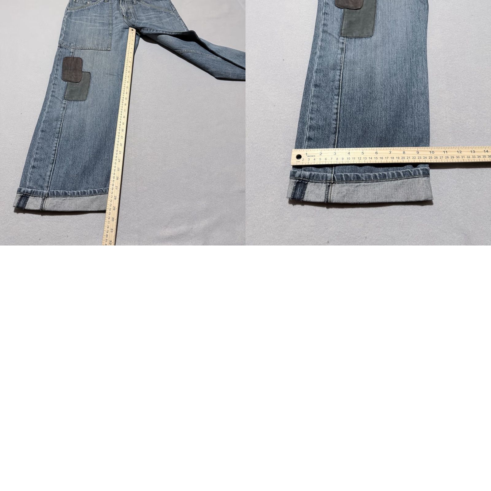 Armani Exchange Armani Exchange Jeans Men's Blue Patchwork Carpenter Pockets Zip Fly - 36 Size US 36 / EU 52 - 9 Thumbnail