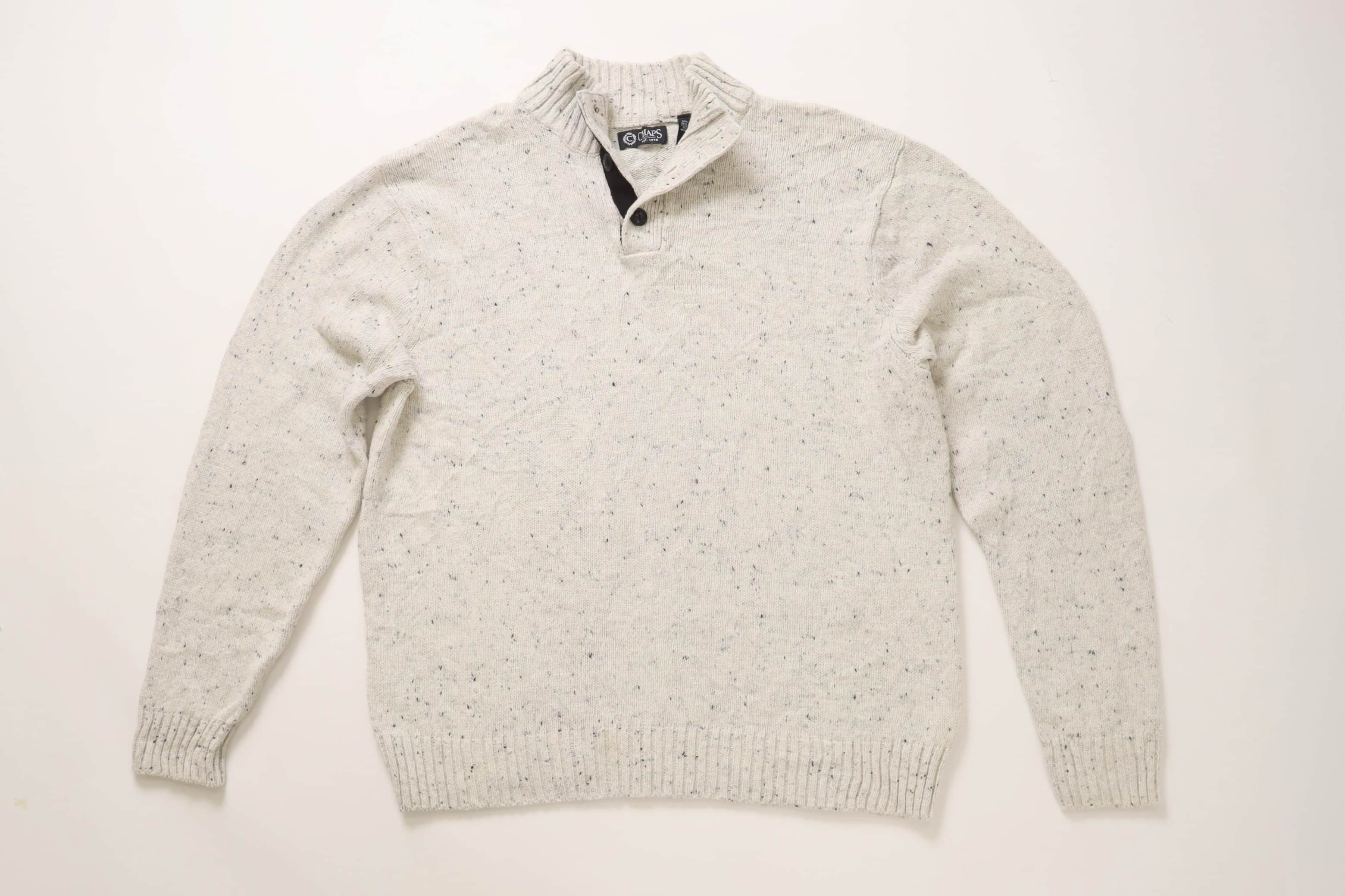 Chaps Ralph Lauren Vintage Chaps Grey Quarter Button Knit (Medium) Size US M / EU 48-50 / 2 - 7 Thumbnail