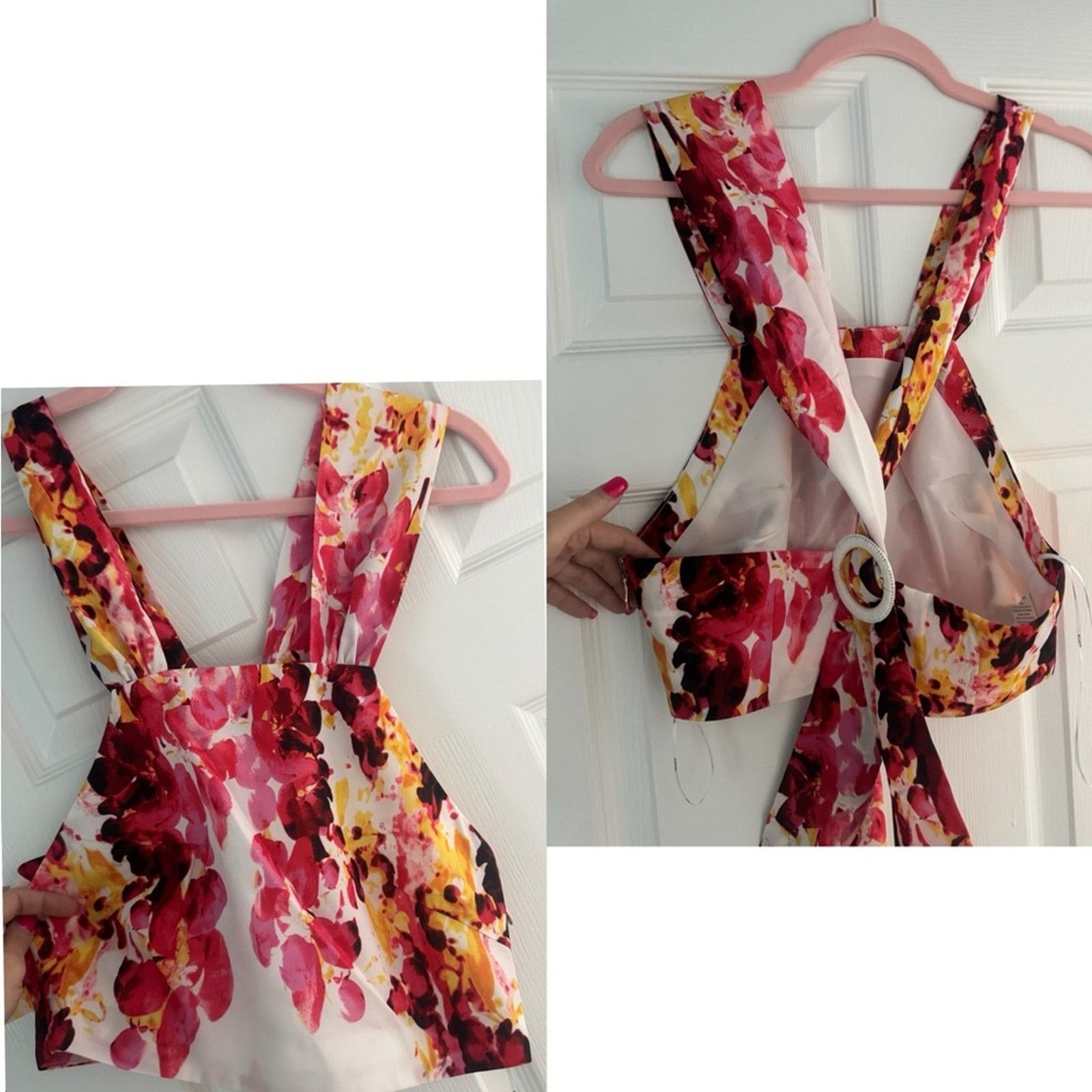ELLIATT NWT Elliatt Floral Crop Top w Ring detail back Size S and M Size S / US 4 / IT 40 - 1 Thumbnail