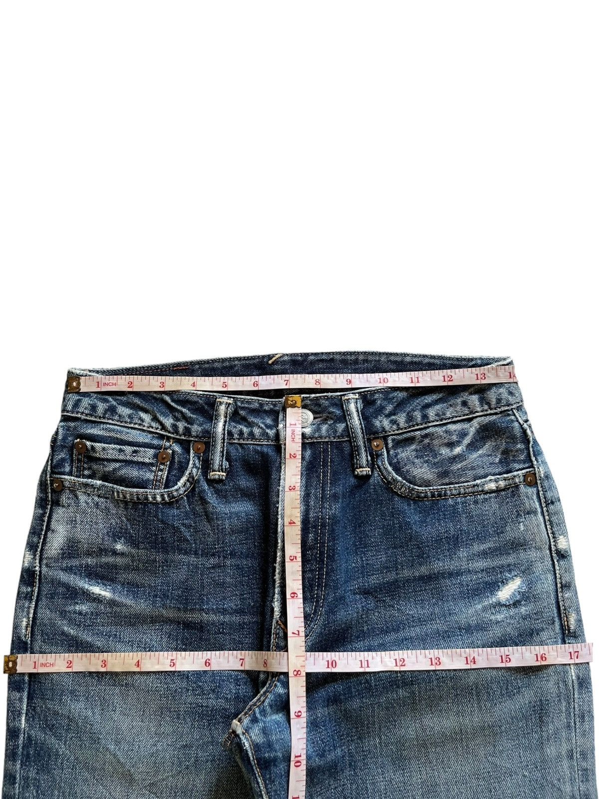 45rpm × Japanese Brand Vintage Japanese 45RPM Blue Wash Distressed Loose Jeans Size US 28 / EU 44 - 13 Thumbnail