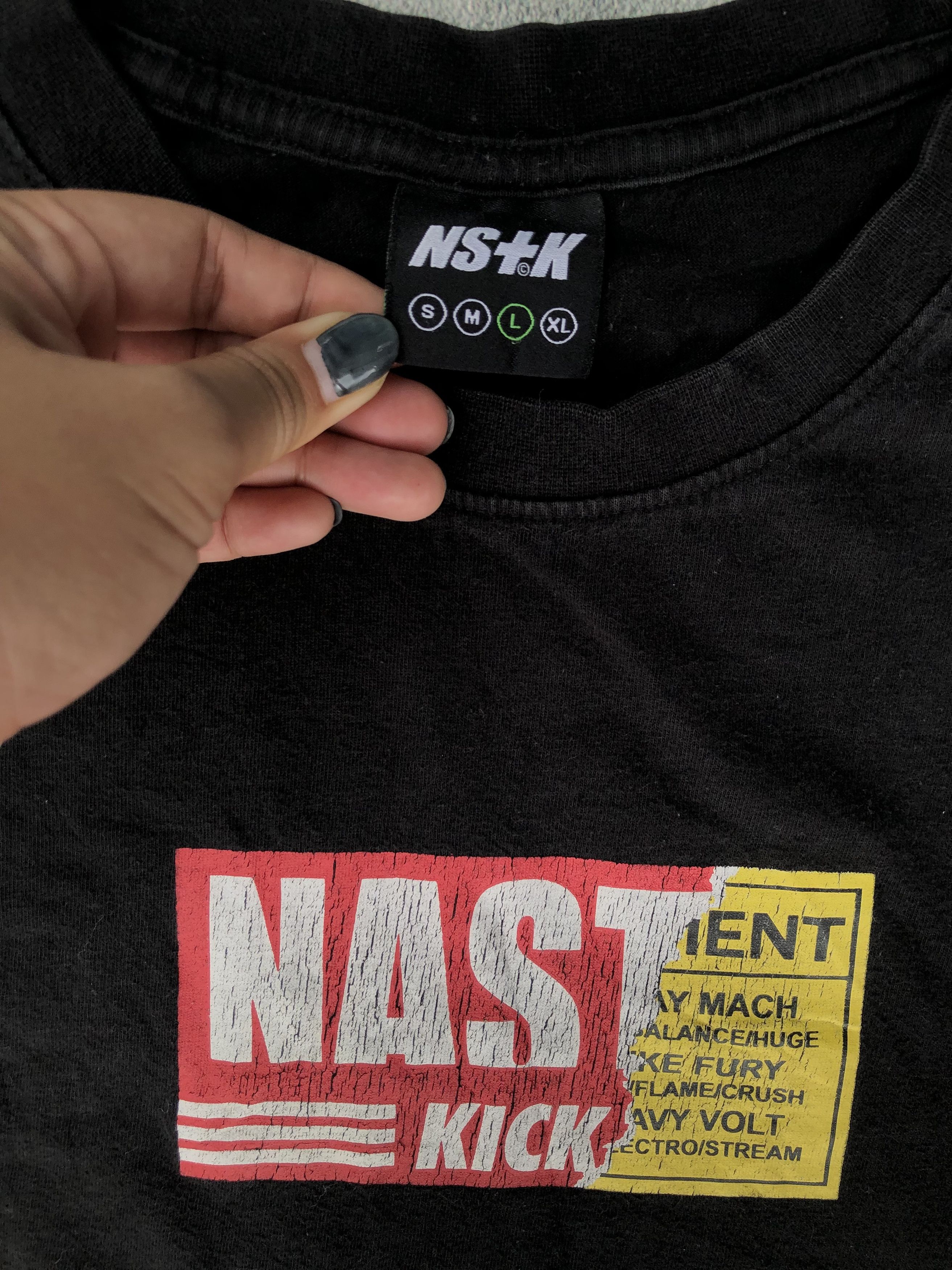 Japanese Brand NS+K Element Like Fury Wavy Volt Black Tee Size US L / EU 52-54 / 3 - 2 Thumbnail