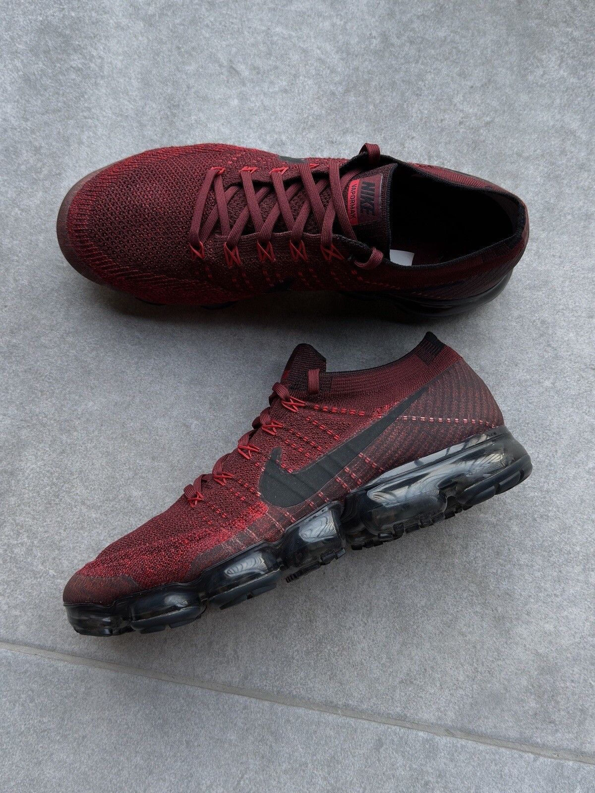 Nike Nike Vapormax Flyknit Dark Team Red Black Mens Shoes US-11 Size US 11 / EU 44 - 2 Thumbnail