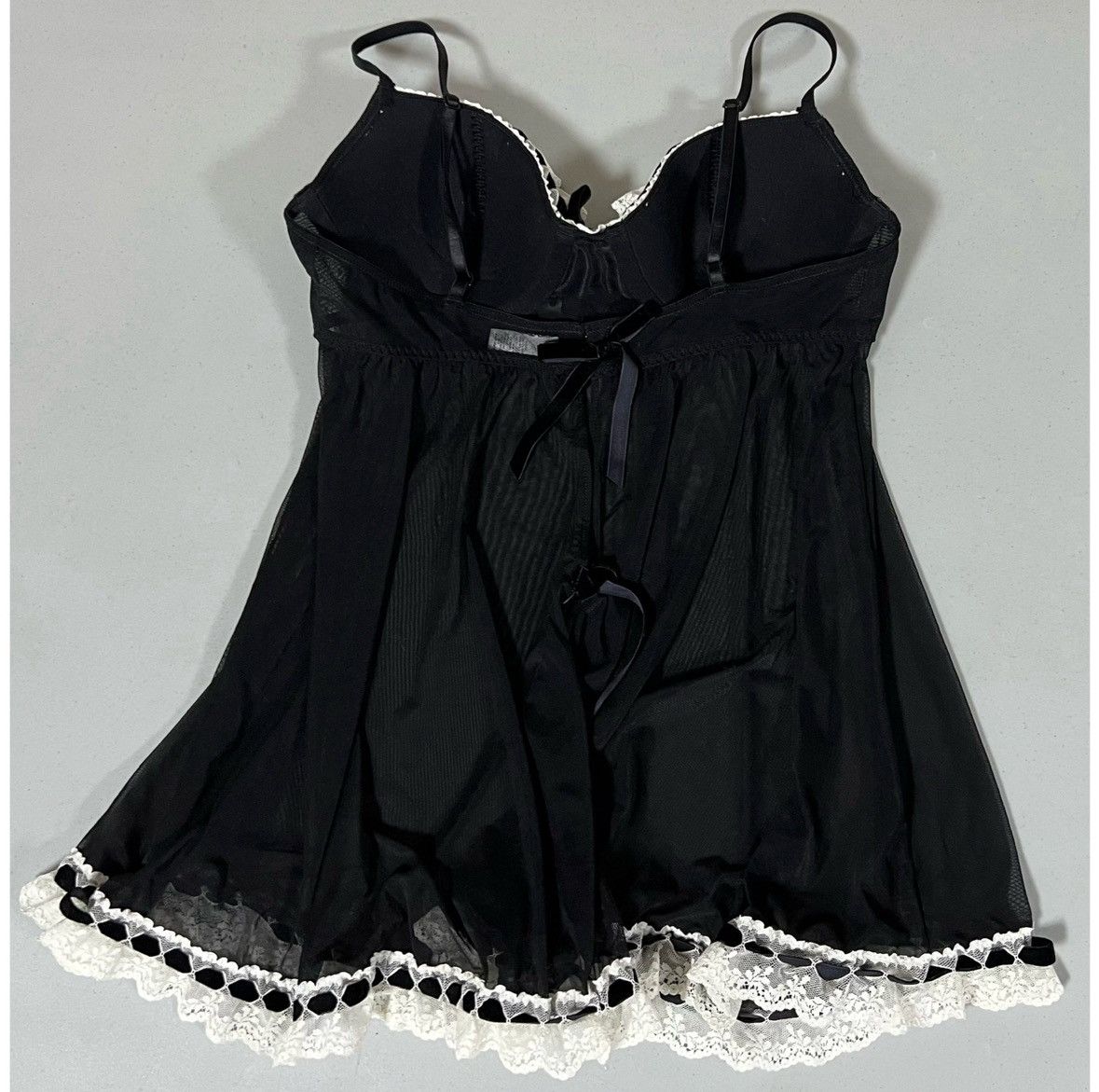 Vintage Black Ruffle Sheer Nightie Lingerie Nightgown Dress Size S 🖤 Size S / US 4 / IT 40 - 4 Thumbnail