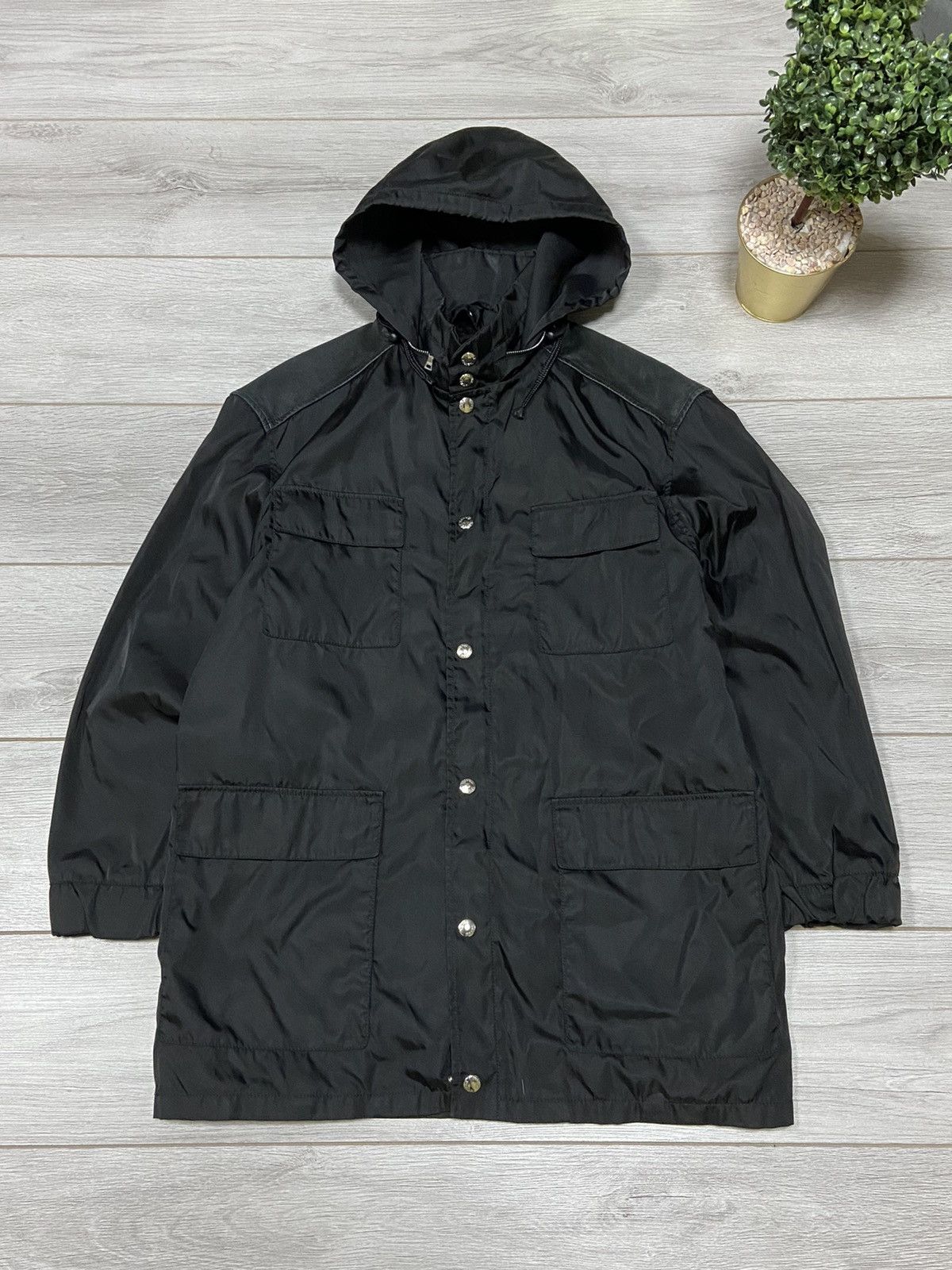 Prada Prada vintage nylon leather jacket hooded Size US L / EU 52-54 / 3 - 2 Thumbnail