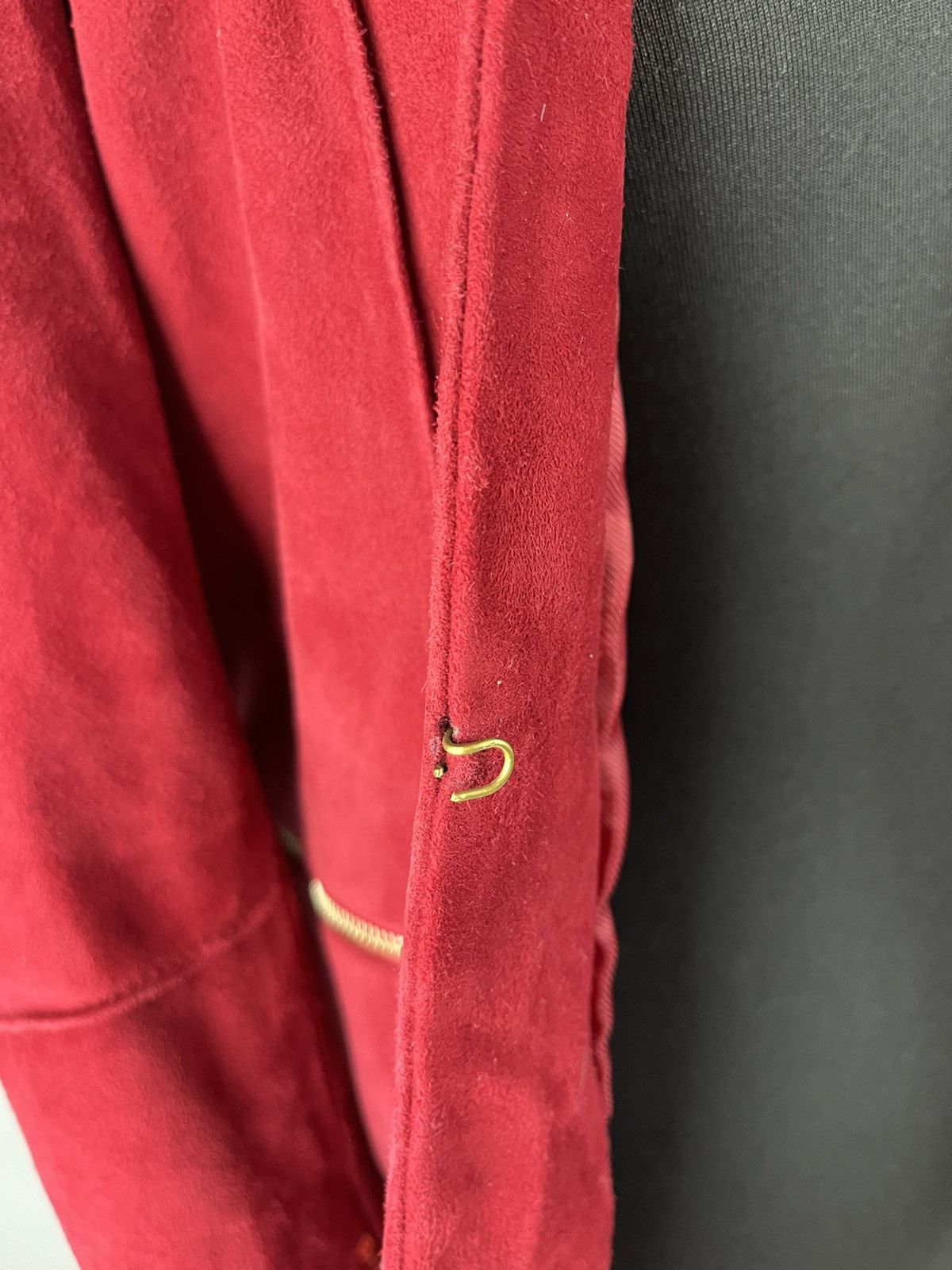 Designer × Sandro Womens leather jacket Sandro Paris Size 3 Color Red (0328) Size M / US 6-8 / IT 42-44 - 8 Thumbnail