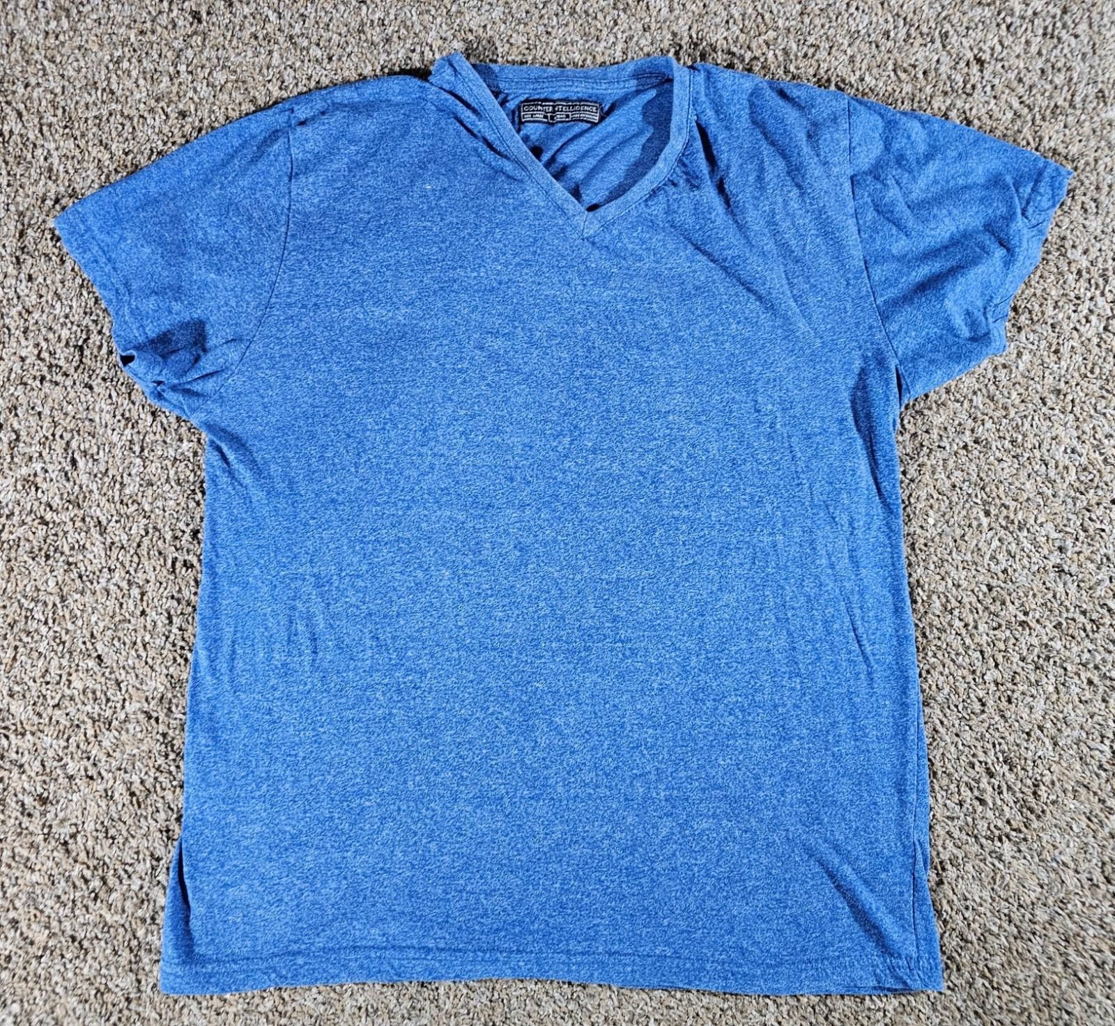 Counter Intelligence Counter Intelligence L Blue V-neck Shirt Size US L / EU 52-54 / 3 - 1 Thumbnail