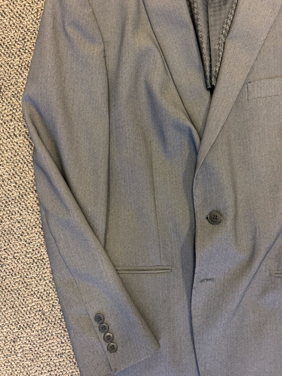 John Varvatos John Varvatos Star USA Peak Lapel Suit Jacket in Grey 44R Size 44R - 5 Thumbnail