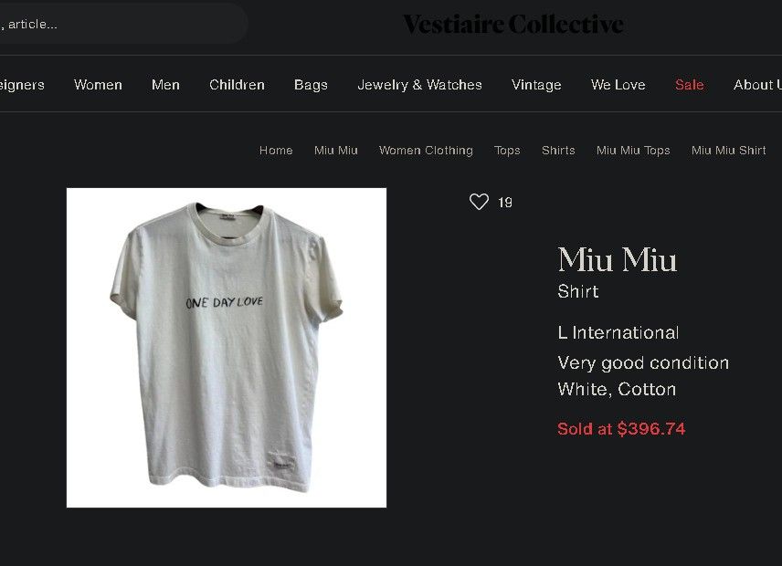 Miu Miu One Day Love T Shirt Size US M / EU 48-50 / 2 - 8 Thumbnail