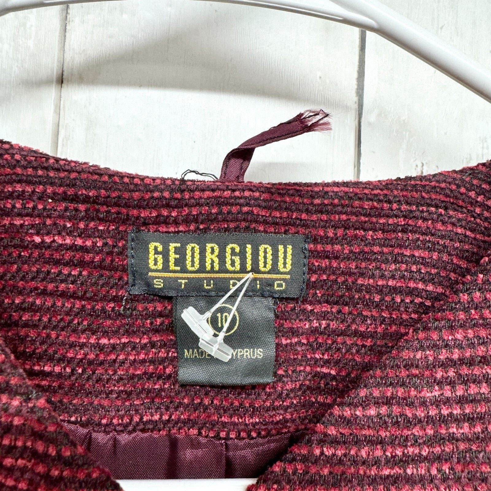 Vintage Vtg Georgiou Jacket 10 Button Closure Long Sleeve Textured Size L / US 10 / IT 46 - 2 Thumbnail