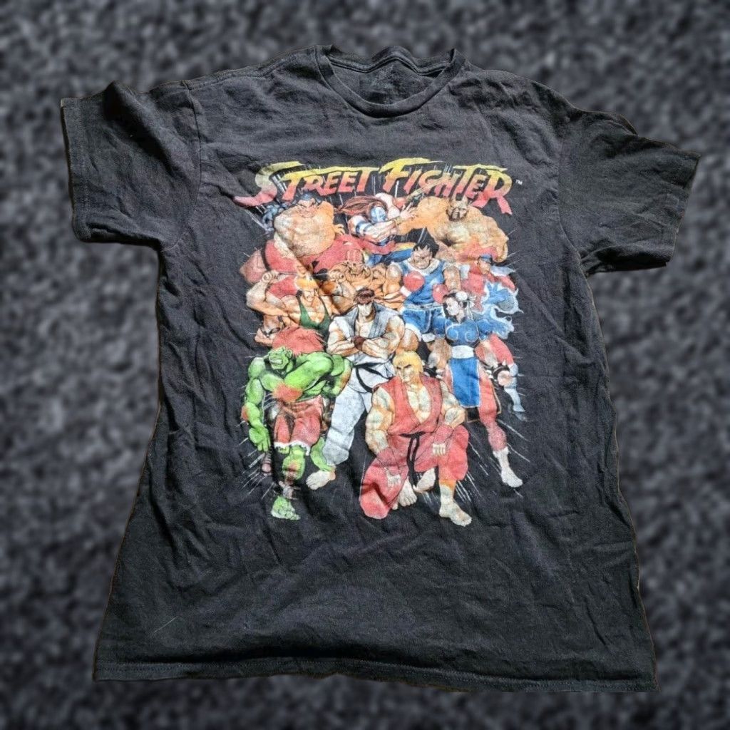 Vintage Street Fighter Graphic T Shirt Black Short Sleeve Mens M Size US M / EU 48-50 / 2 - 1 Thumbnail
