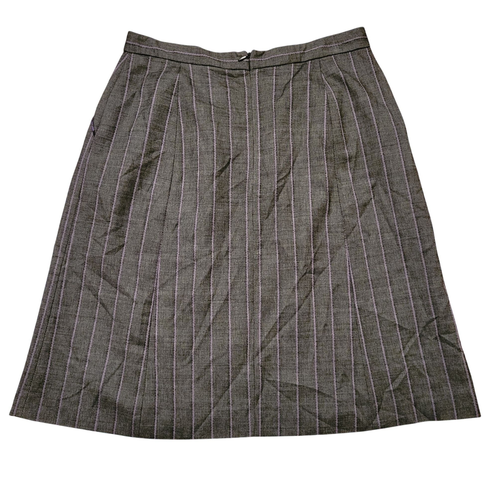 Other Garfield Marks Agnes Skirt 8 Gray Purple Pinstripe Wool USA Size 30" / US 8 / IT 44 - 4 Thumbnail