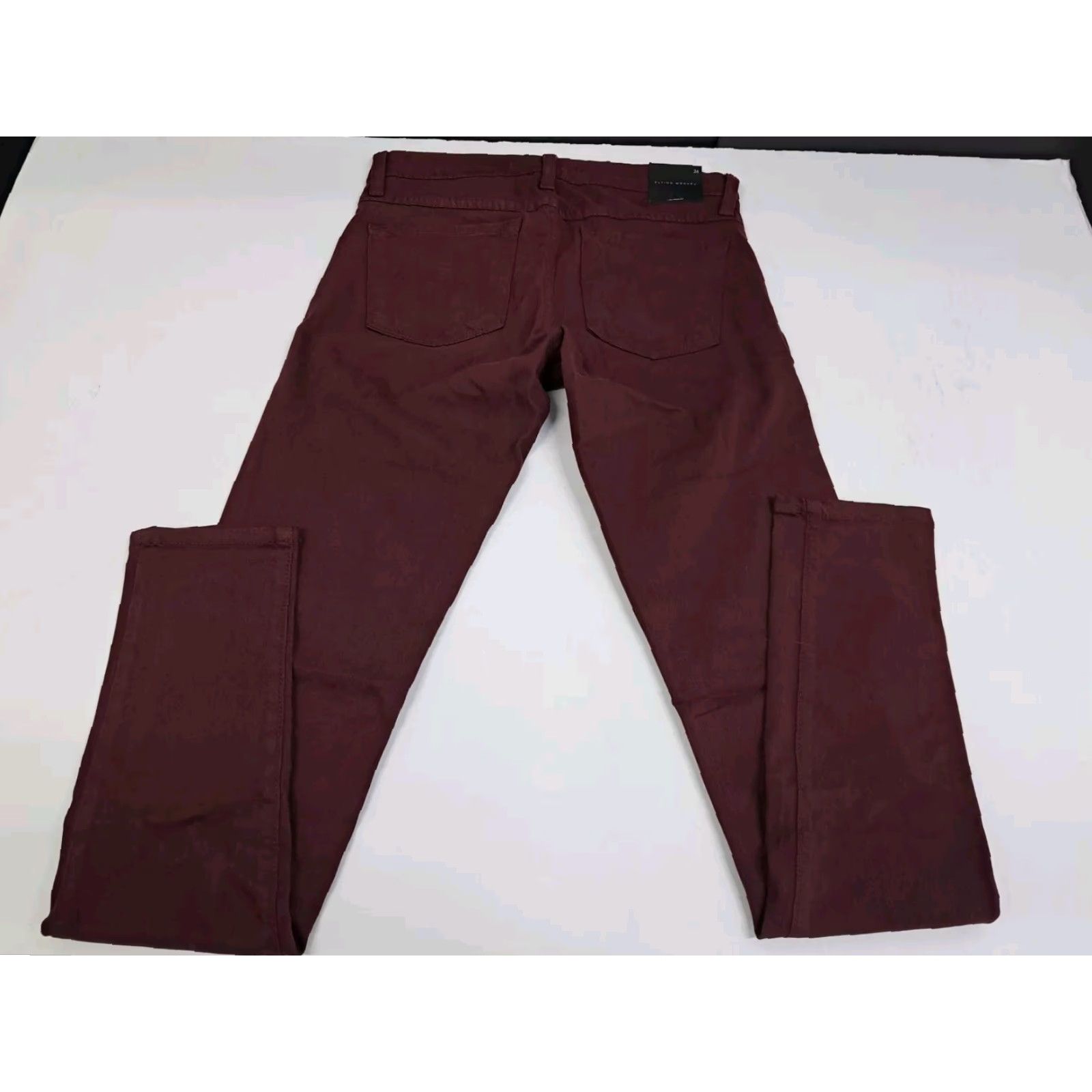 Vintage NWT Flying Monkey Womens Burgundy Jeans Size 26 Regular Inseam 31 Inseam Straight Denim Stretch Pockets Zipper Button Logo Vintage No Size 26" / US 2 / IT 38 - 3 Thumbnail
