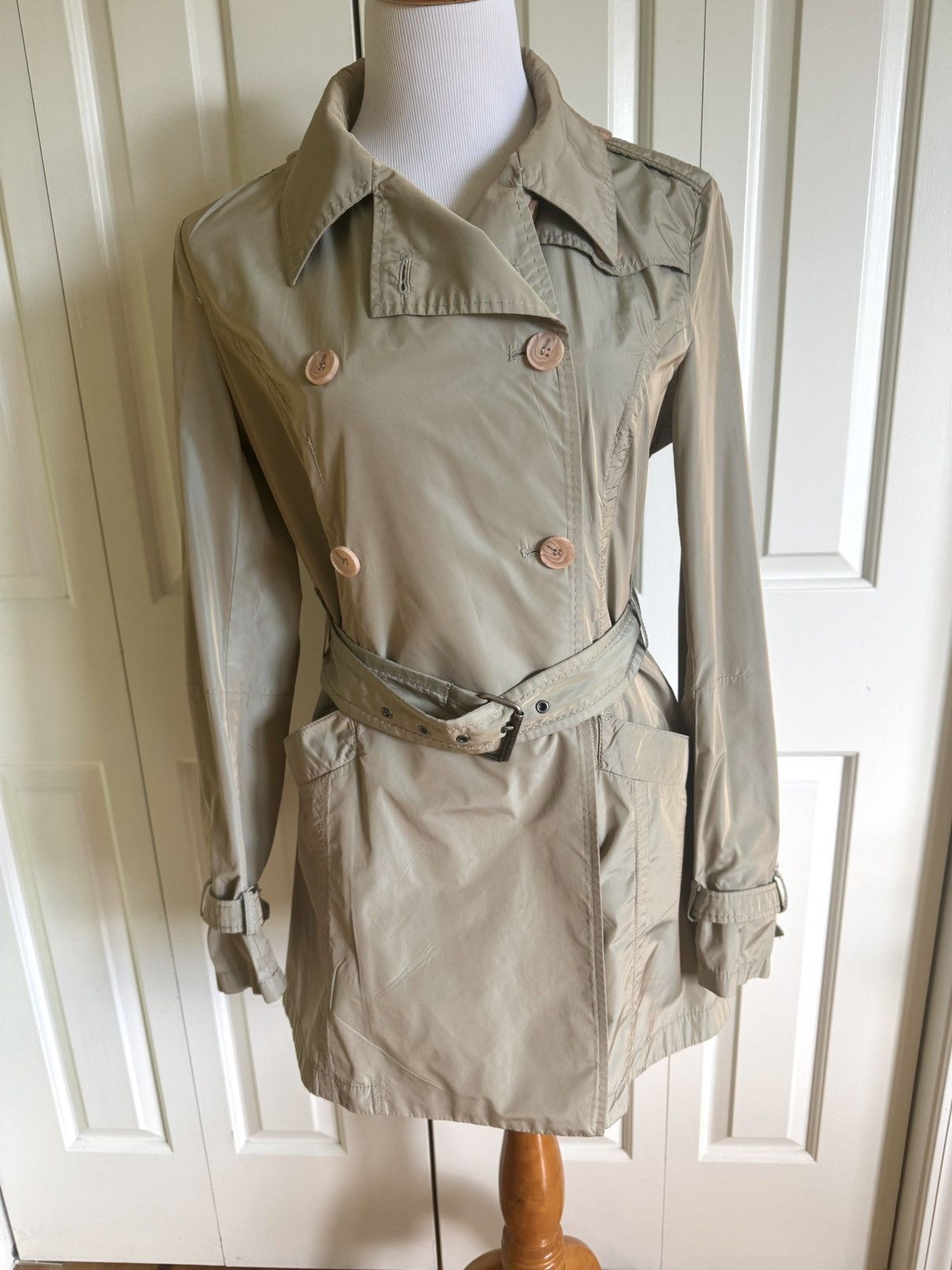 Costume National CNC COSTUME NATIONAL Women Beige Trench Jacket 8-10 EUC Size M / US 6-8 / IT 42-44 - 1 Thumbnail