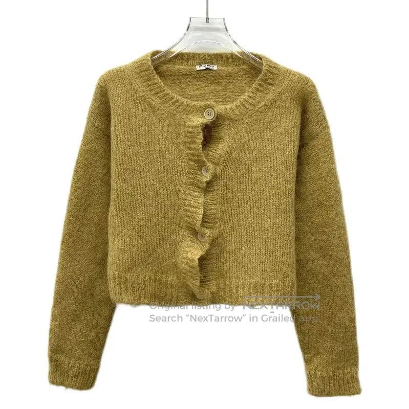 Miu Miu Miu Miu Brown Mohair Women's Cardigan . Size S / US 4 / IT 40 - 1 Thumbnail