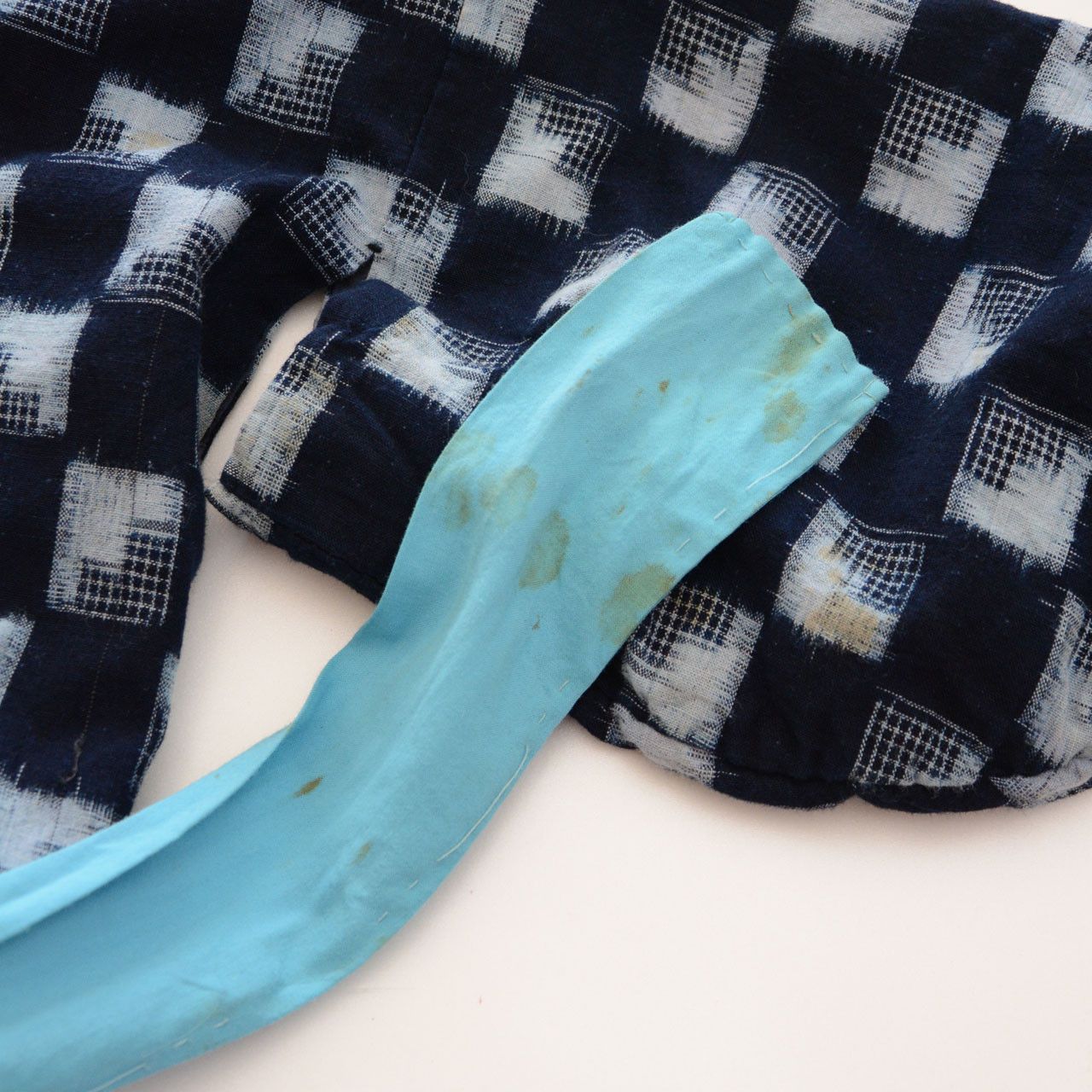 Other Japanese Vintage Indigo Kasuri Kimono Robe Handmade Remake Size US XS / EU 42 / 0 - 6 Thumbnail