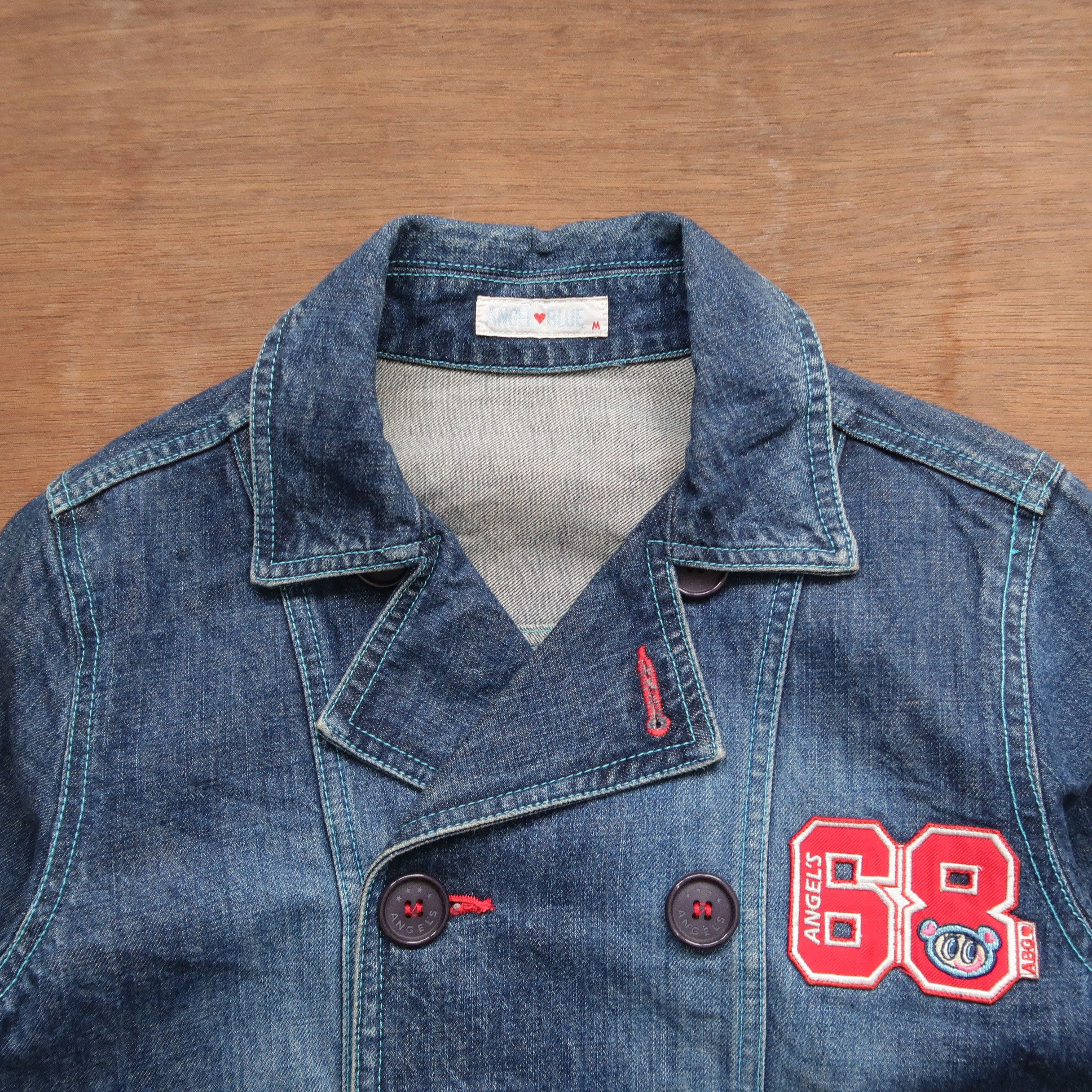 Japanese Brand Vintage Angel Blue Apple Double Breasted Jacket Size US M / EU 48-50 / 2 - 3 Thumbnail