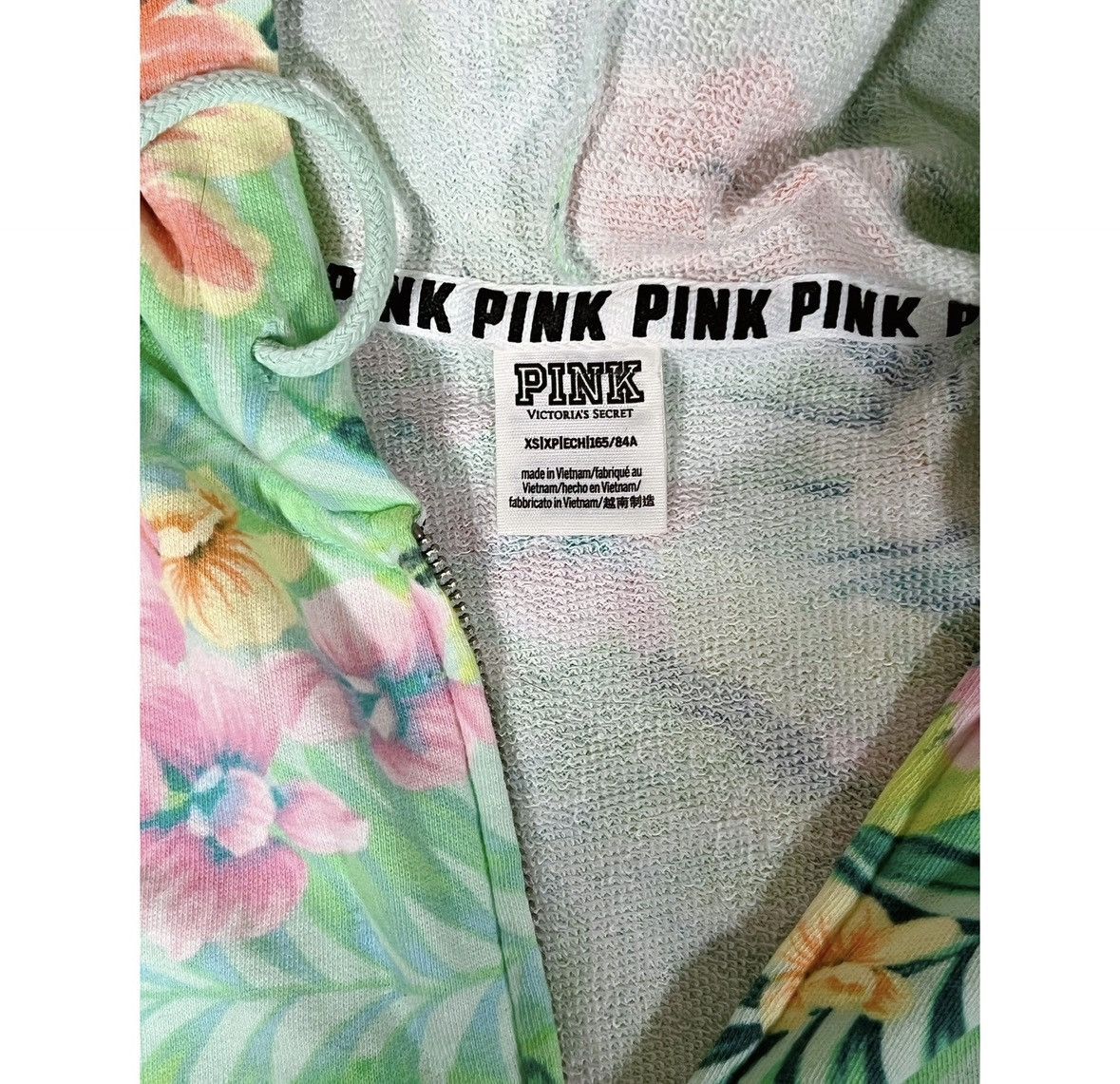 Victoria's Secret Green Hibiscus Flower Tropical Floral Sweatshirt Hoodie XS🌸✨ Size XS / US 0-2 / IT 36-38 - 6 Thumbnail