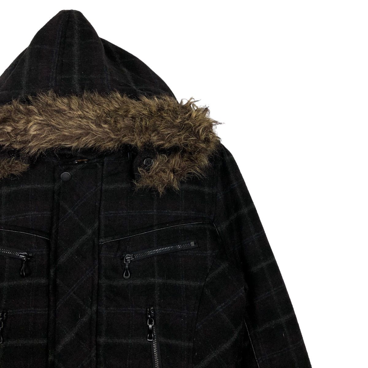 In The Attic 🔥Punk Jacket Mink Fur Hoodie In The Attic Tartan Design Size US L / EU 52-54 / 3 - 5 Thumbnail