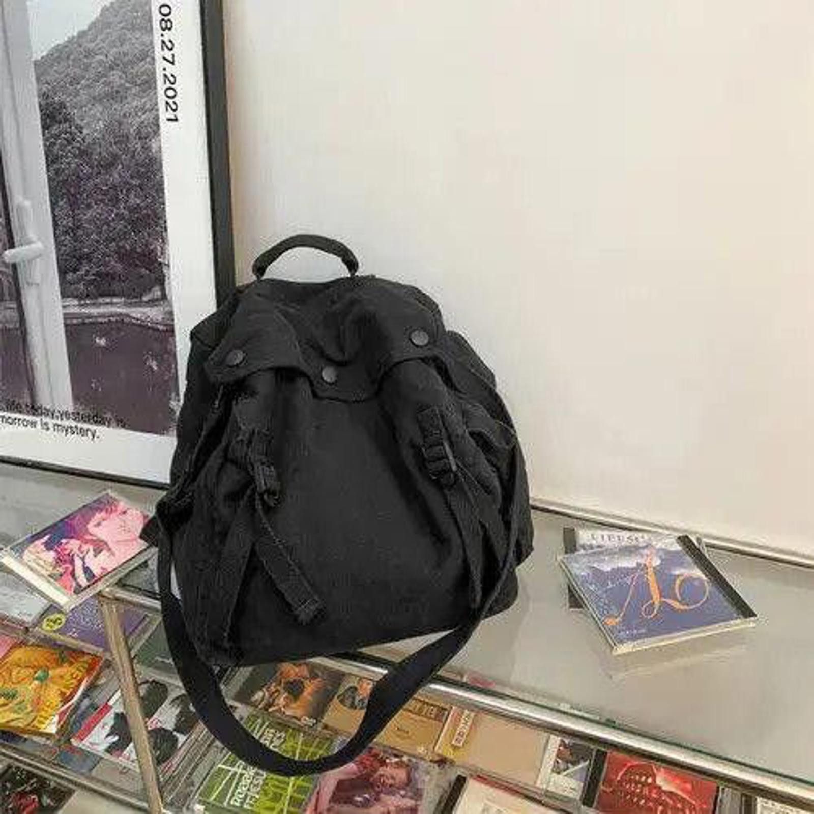 Vintage Military Messenger Bag in Black, Men's