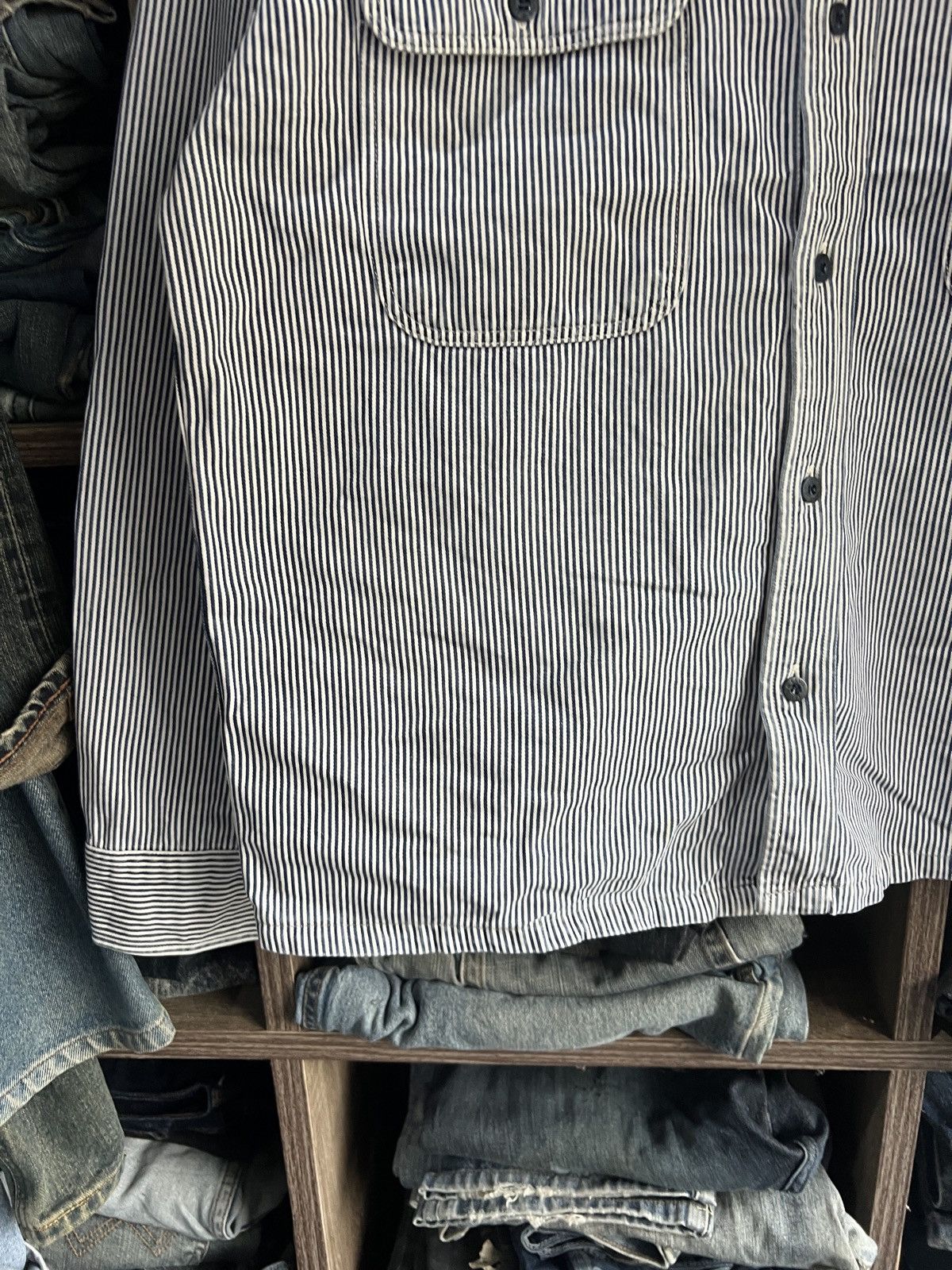 Levi's 🔥Vintage Levis Hickory Stripes Overshirt Size US M / EU 48-50 / 2 - 7 Thumbnail