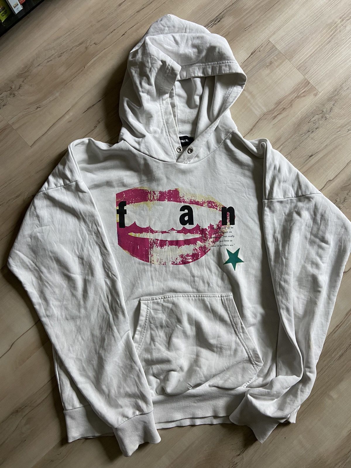 image of Diesel Shane Gonzales Hoodie in White, Men's (Size XL)
