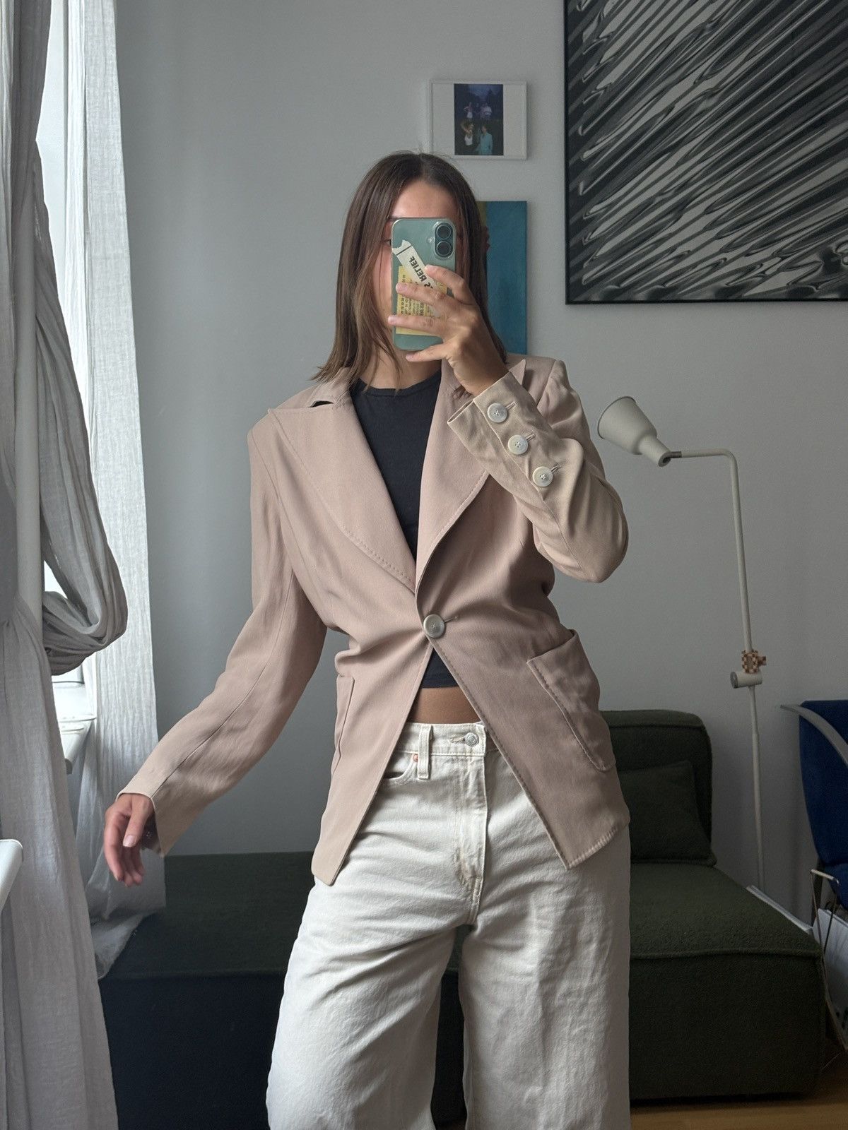 Ann Demeulemeester Ann Demeulemeester beige blazer Size S / US 4 / IT 40 - 2 Thumbnail