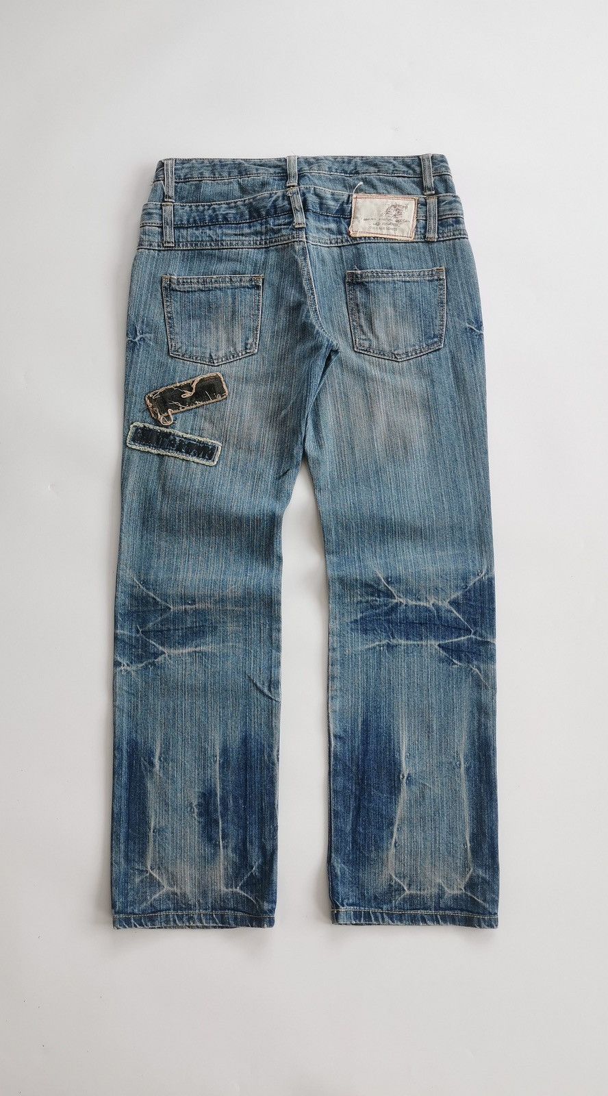 Kapital Jouer Aux Echecs Patchwork Double Waist Denim Jeans Size US 31 - 5 Thumbnail