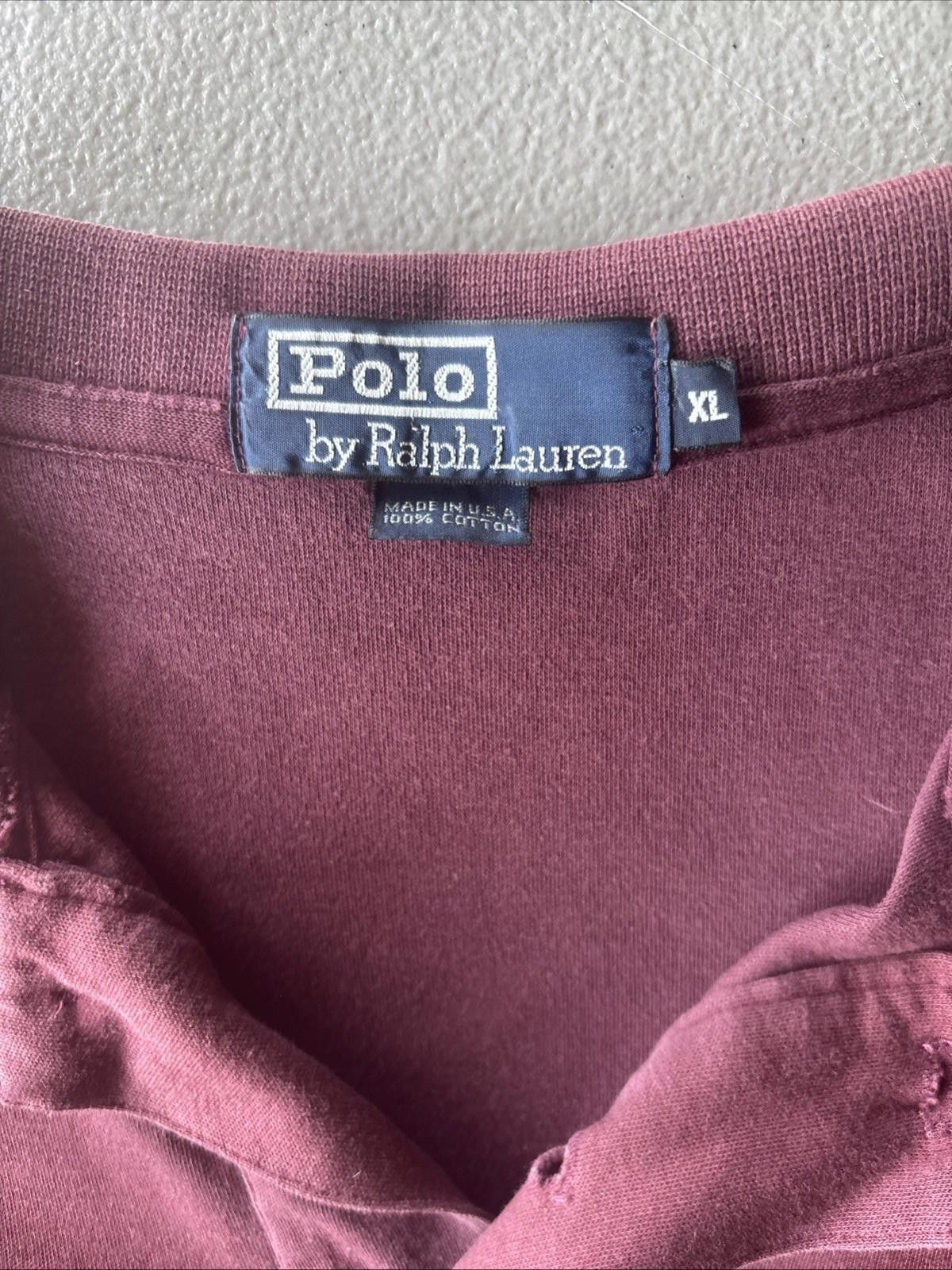 Polo Ralph Lauren Polo Ralph Lauren Dark Maroon Polo Shirt Men's Size XL Size US XL / EU 56 / 4 - 2 Thumbnail