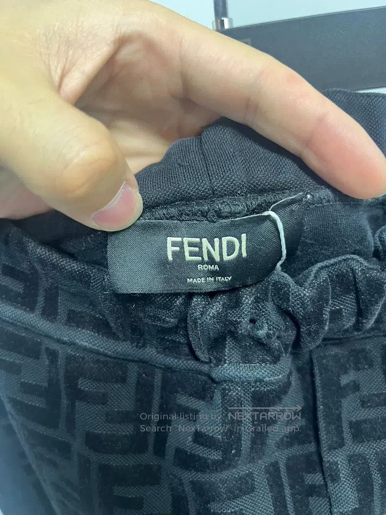 Fendi Fendi Embroidered Logo Velvet Trousers - Black Size US 38 / EU 54 - 3 Thumbnail