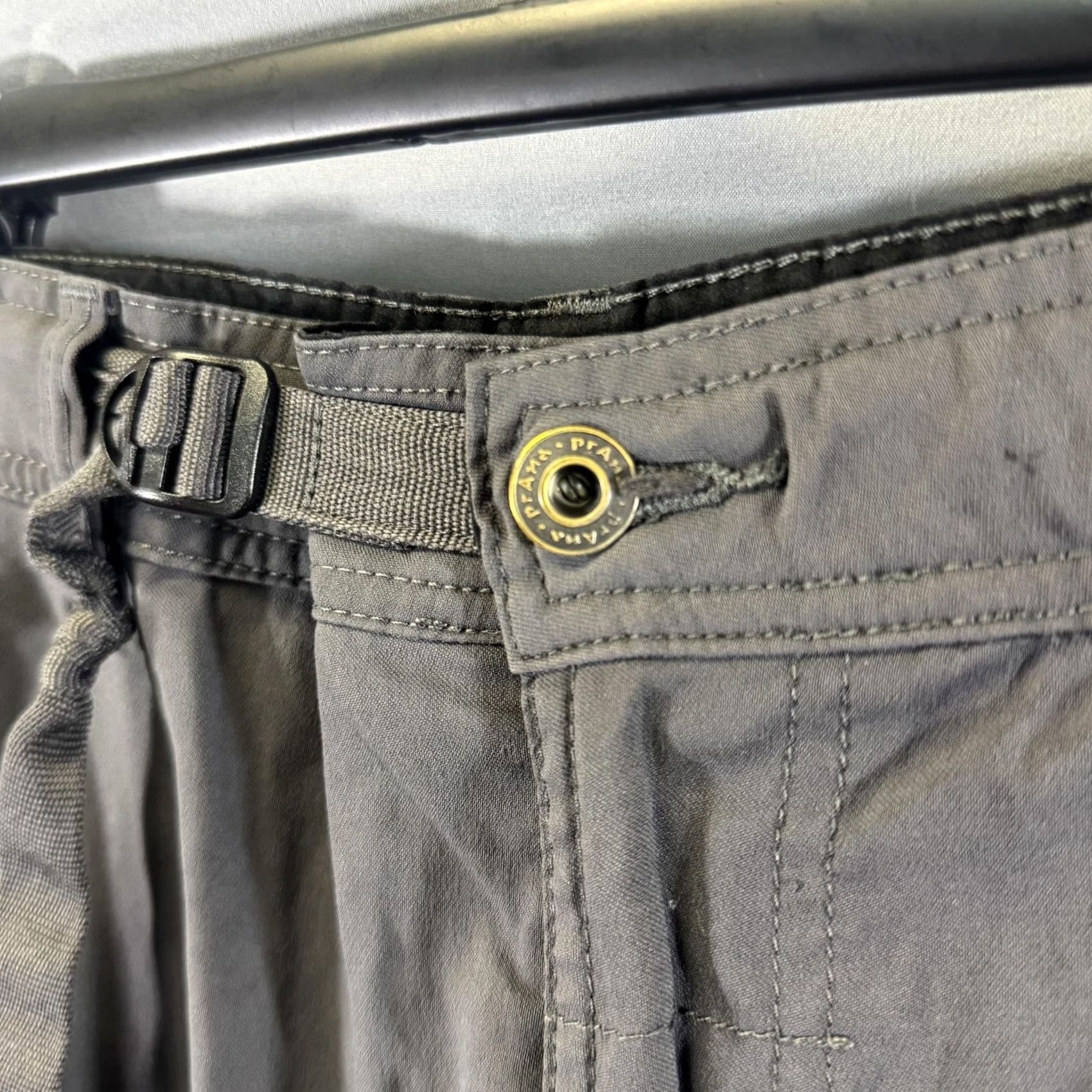 Prana prAna Breathe Pants Mens Large 34L Gray Outdoor Hiking Cargo Stretch Belted Size US 33 - 5 Thumbnail