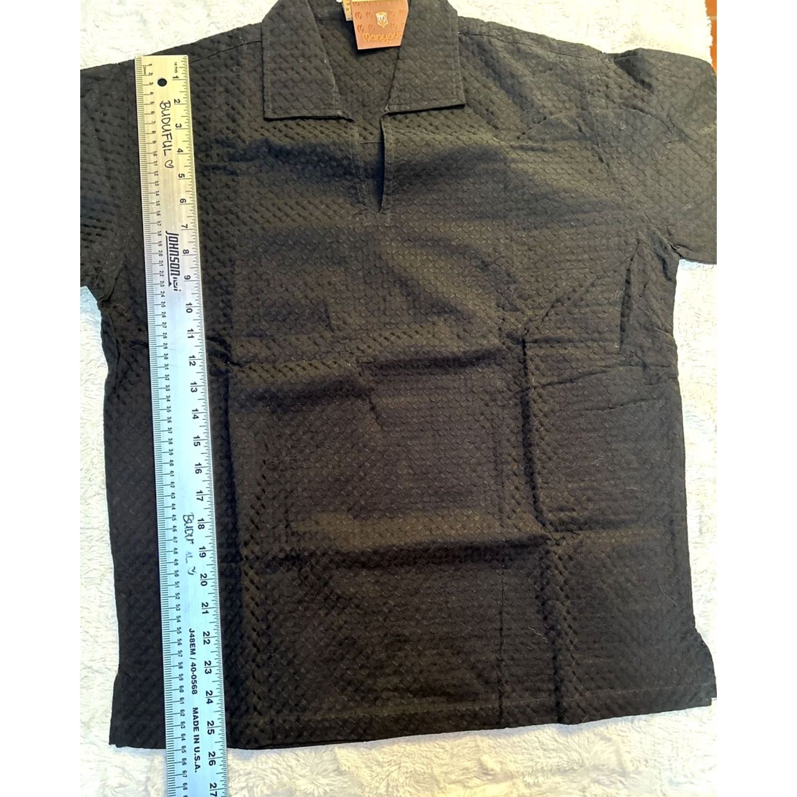 Vintage Manyavar Shirt Mens L Black Ethnic Wear Long Sleeve Casual Pullover Textured New Size US L / EU 52-54 / 3 - 5 Thumbnail