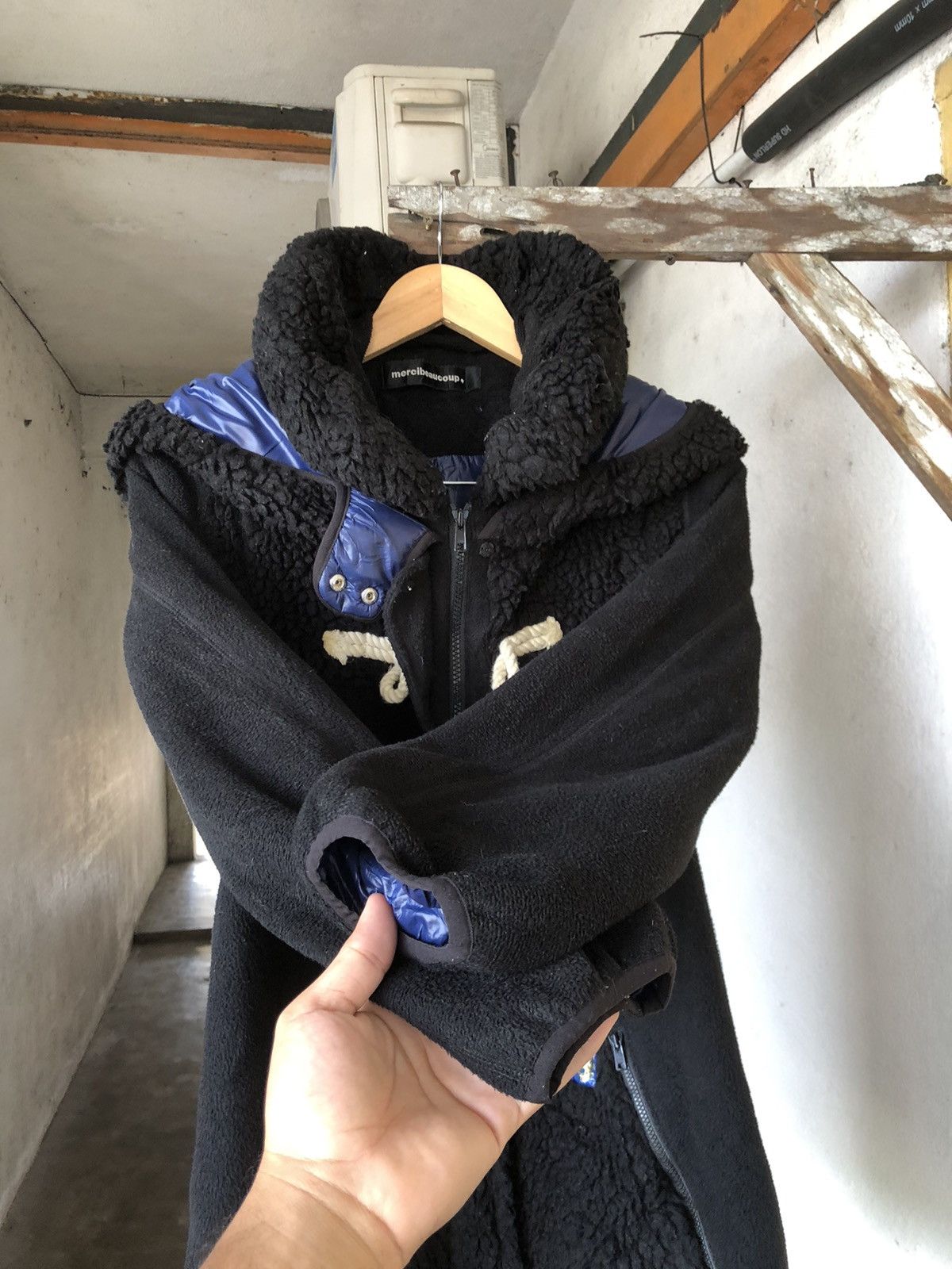 Issey Miyake Nice🥷Mercibeaucoup by Issey Miyake Big Hoodie Fleece Jacket Size L / US 10 / IT 46 - 10 Thumbnail