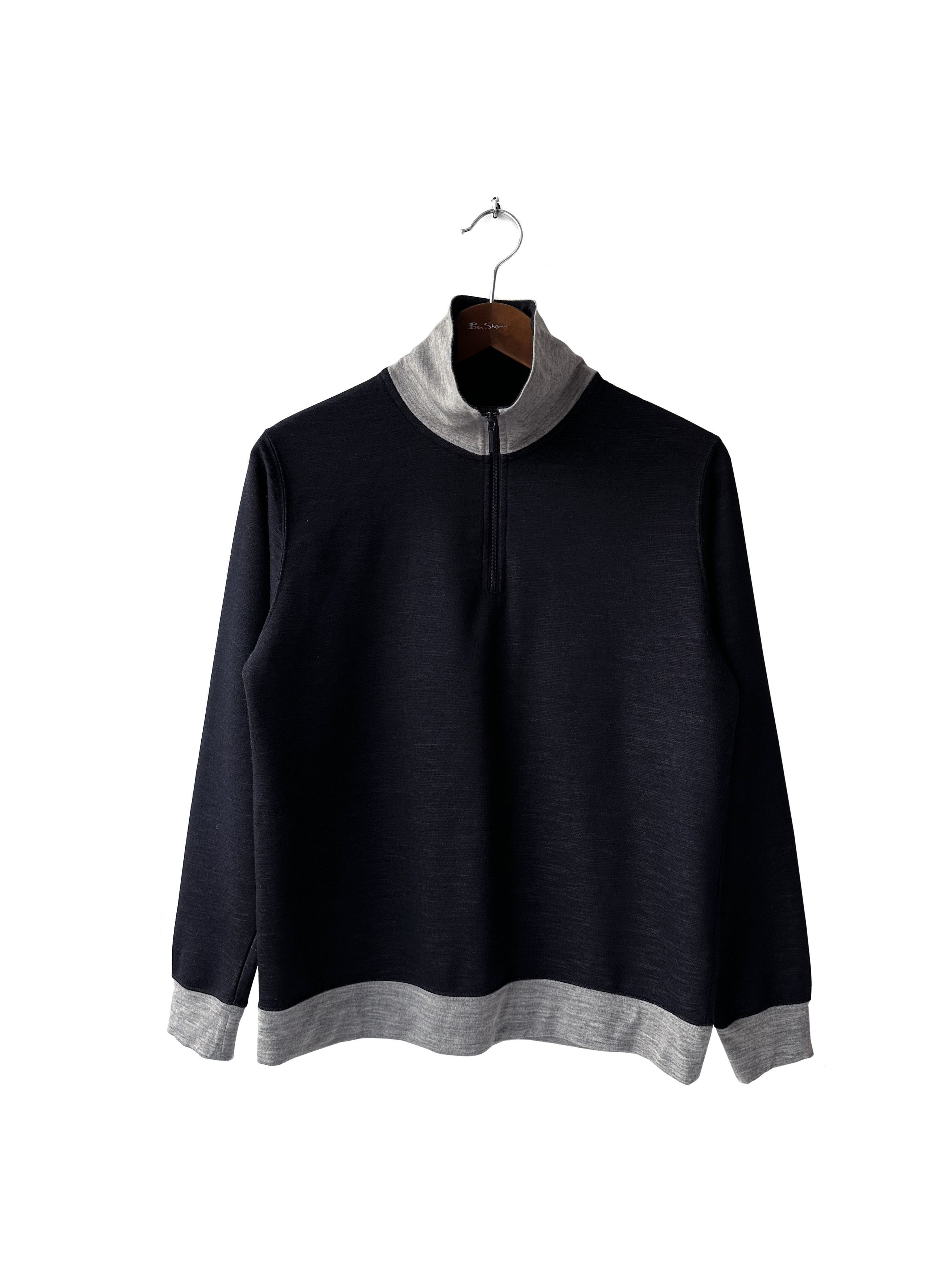 Beams+ Japan wool 1/4 zip jumper