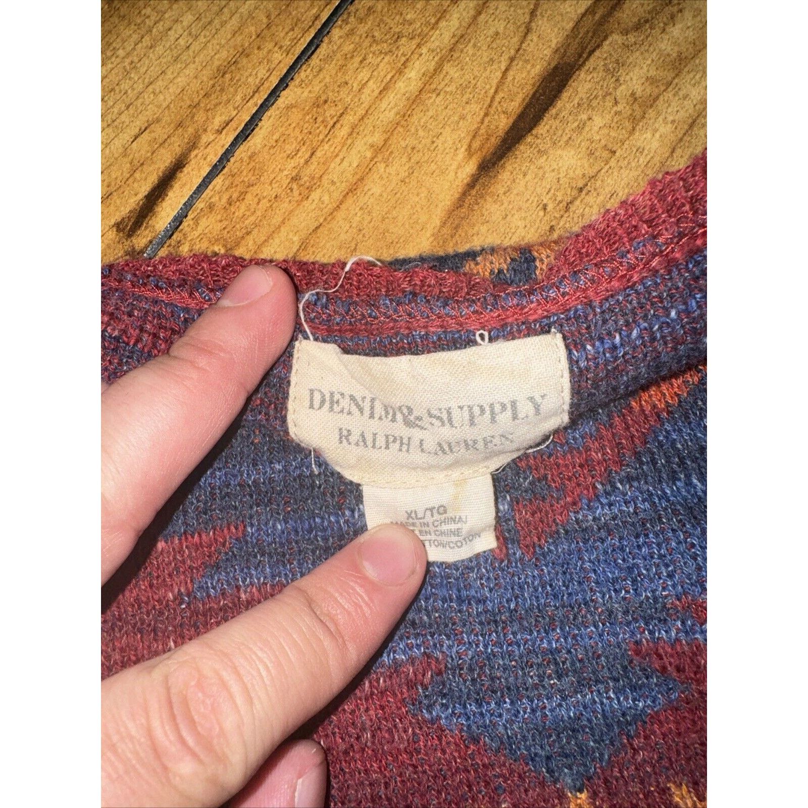 Native × Ralph Lauren × Vintage Ralph Lauren Denim & Supply Knitted Sweatshirt Red XL 24x26 Size US XL / EU 56 / 4 - 3 Thumbnail