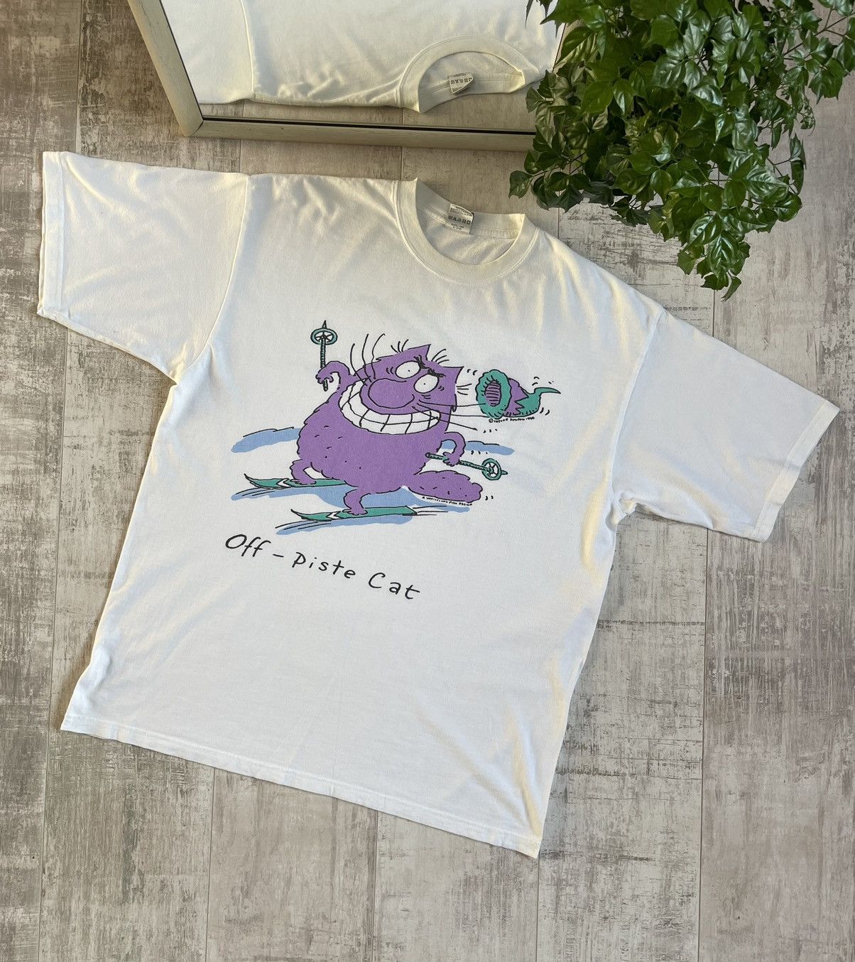Vintage 1996 Off - Piste Cat Vintage T-Shirt Trevor Dunton VERY RARE Size US L / EU 52-54 / 3 - 3 Thumbnail