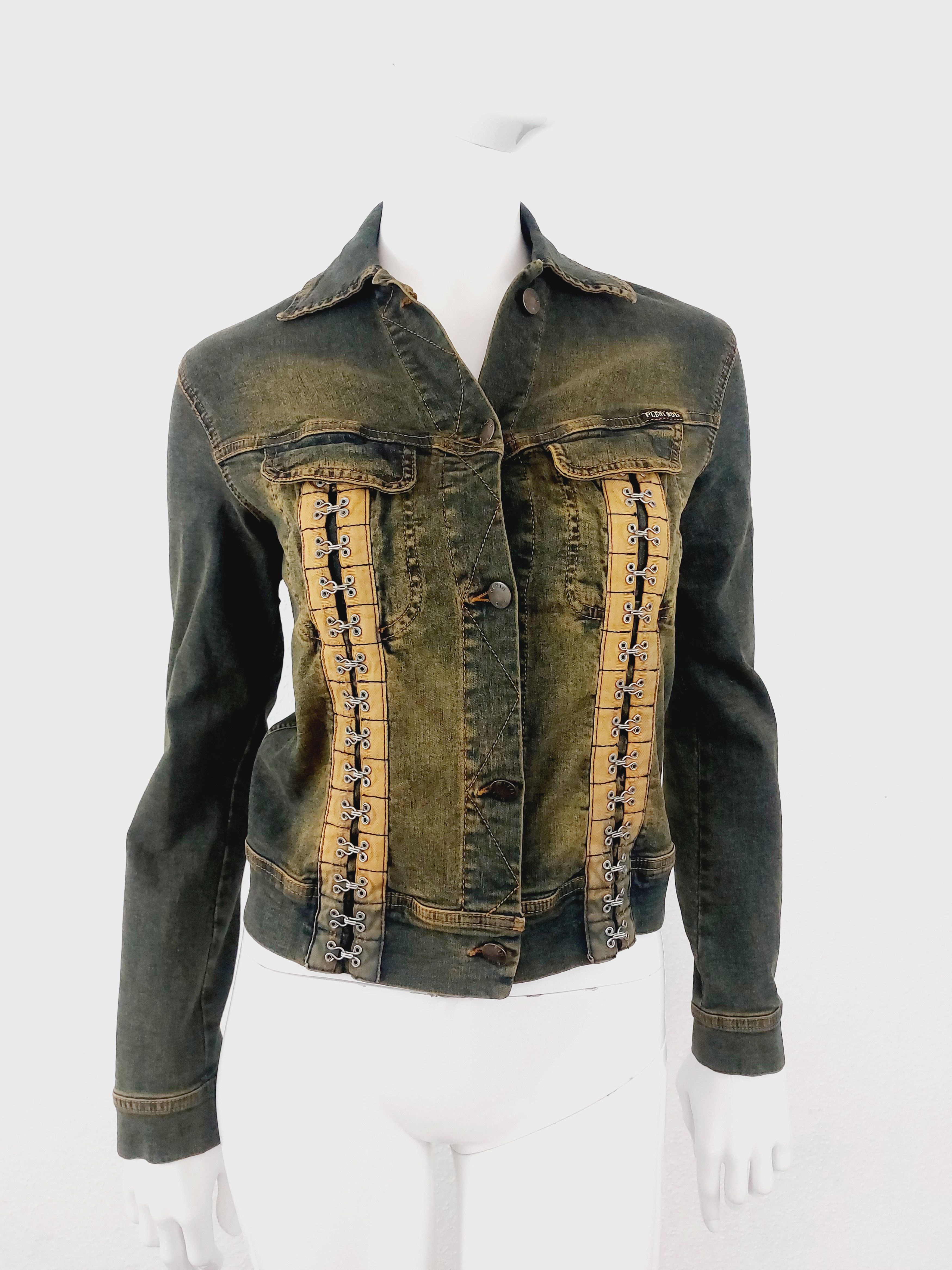 plein sud Plein Sud Corset Hook And Eye Stone Wash Denim Jacket Size S / US 4 / IT 40 - 8 Thumbnail