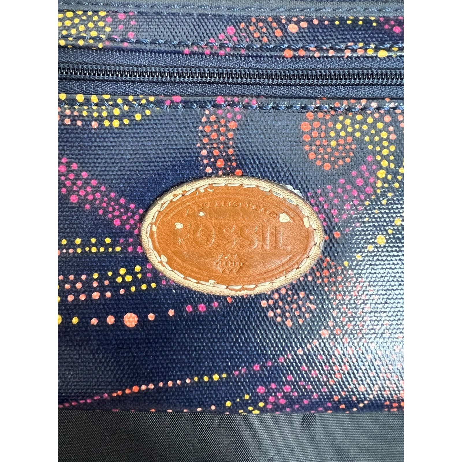 Fossil Fossil Navy Swirl Dot Zip Wallet Size ONE SIZE - 6 Thumbnail