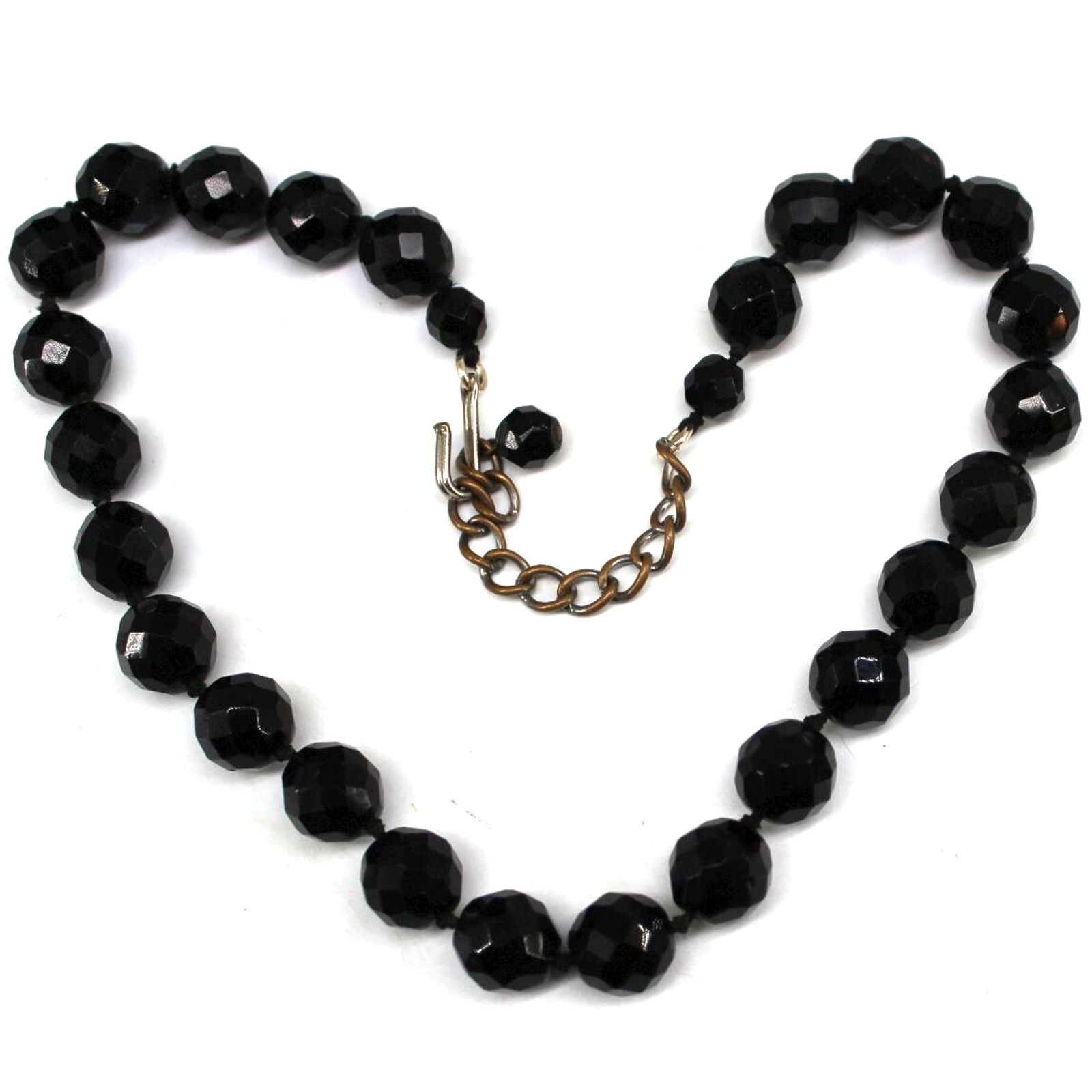 Other Mid Century Black Onyx Bead Choker Necklace 15" 3" Size ONE SIZE - 3 Thumbnail