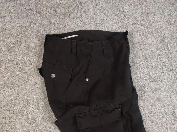 Japanese Brand Vintage Japanese Baggy Black Cotton Cargo Pants Y2K Style Size US 30 / EU 46 - 14 Thumbnail