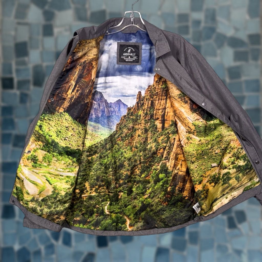 Gramicci Gramicci Jacket Mens M Regular Nylon Full Zip Lined Multicolor Geometric Outdoor 90s Event Hiking Mens Size US M / EU 48-50 / 2 - 1 Thumbnail