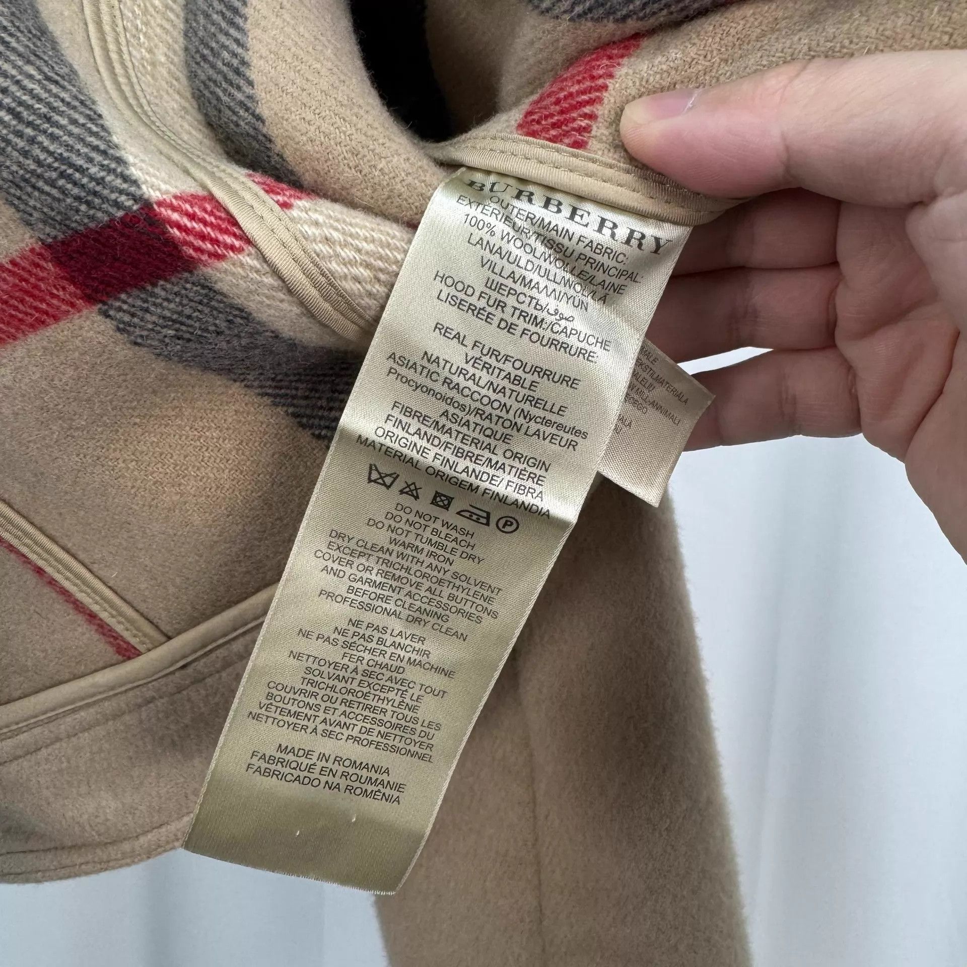 Burberry BURBERRY Check Camel-Button Wool Coat Women's UK10 99 New Size M / US 6-8 / IT 42-44 - 7 Thumbnail
