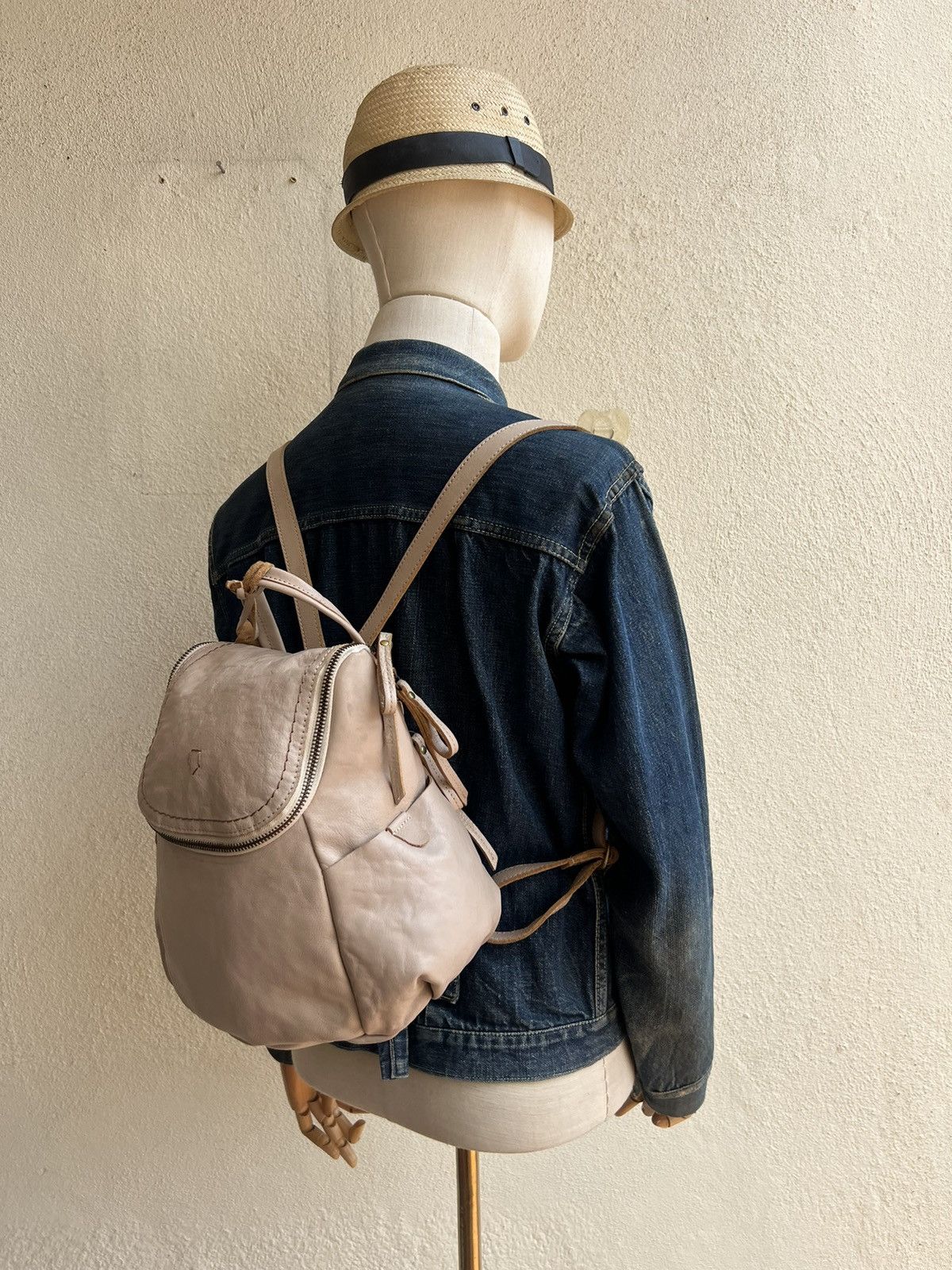 Leather Vintage Marmelo Japan Patina Leather Backpack Bag Size ONE SIZE - 4 Thumbnail