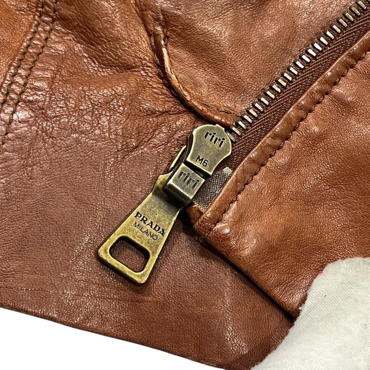 Prada PRADA Vintage Leather Zip-up Jacket Size US M / EU 48-50 / 2 - 9 Thumbnail