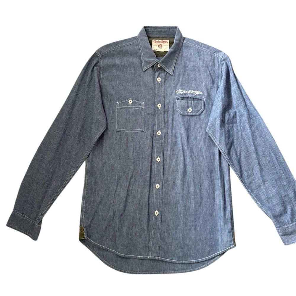 Designer Troy Lee Designs Cotton Button Down Shirt Blue Size Large Size US L / EU 52-54 / 3 - 1 Thumbnail