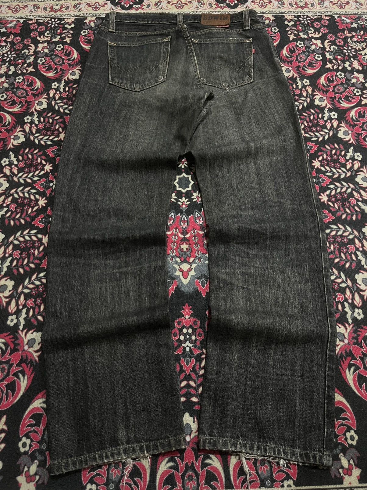 If Six Was Nine ⚡️Grunge⚡️Vintage Edwin Made in Japan Dark Wash Repair Jeans Size US 28 / EU 44 - 2 Thumbnail