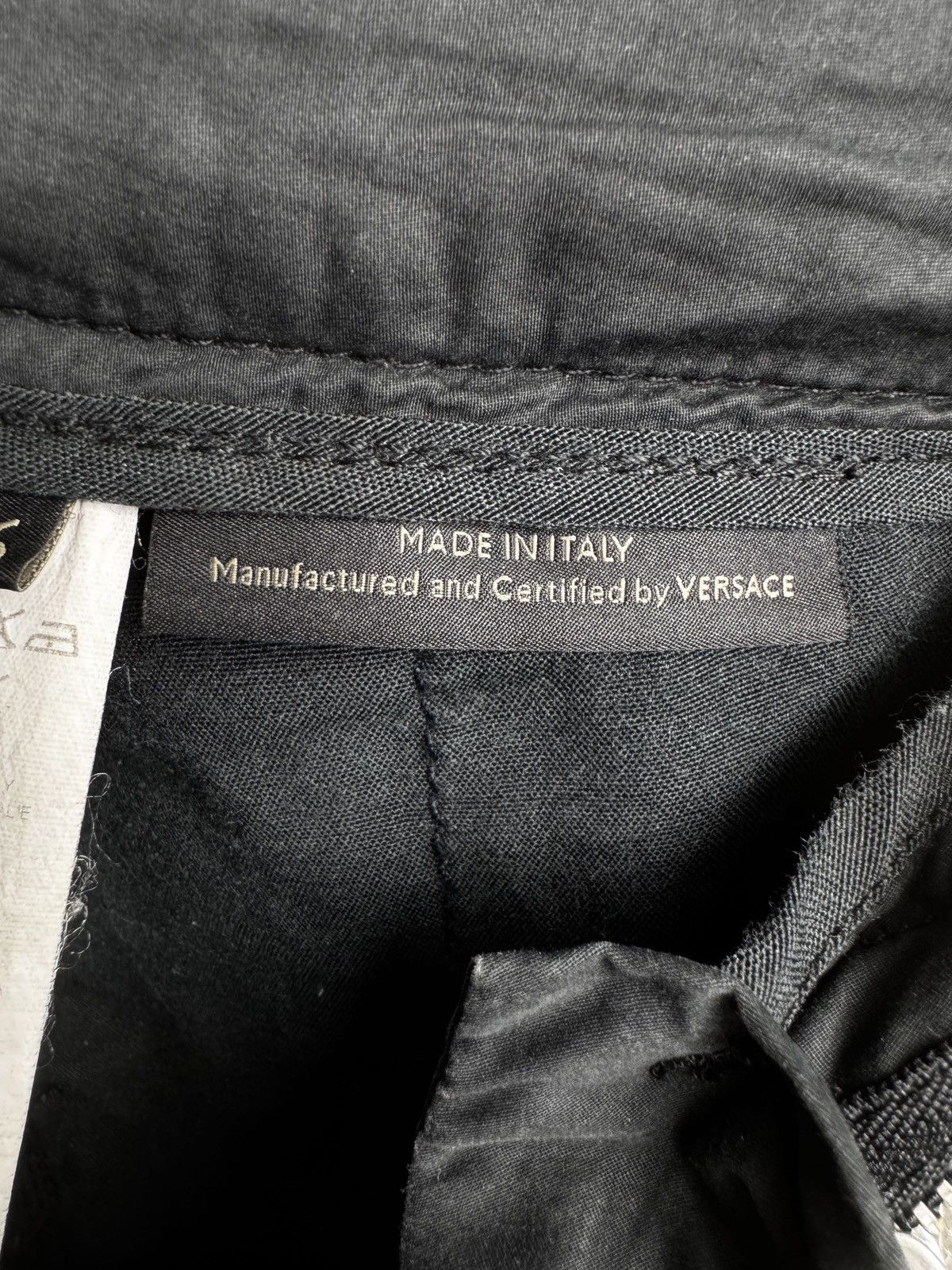 Versace Versace black cotton leather trim lightweight pants size 26 Size 26" / US 2 / IT 38 - 14 Thumbnail